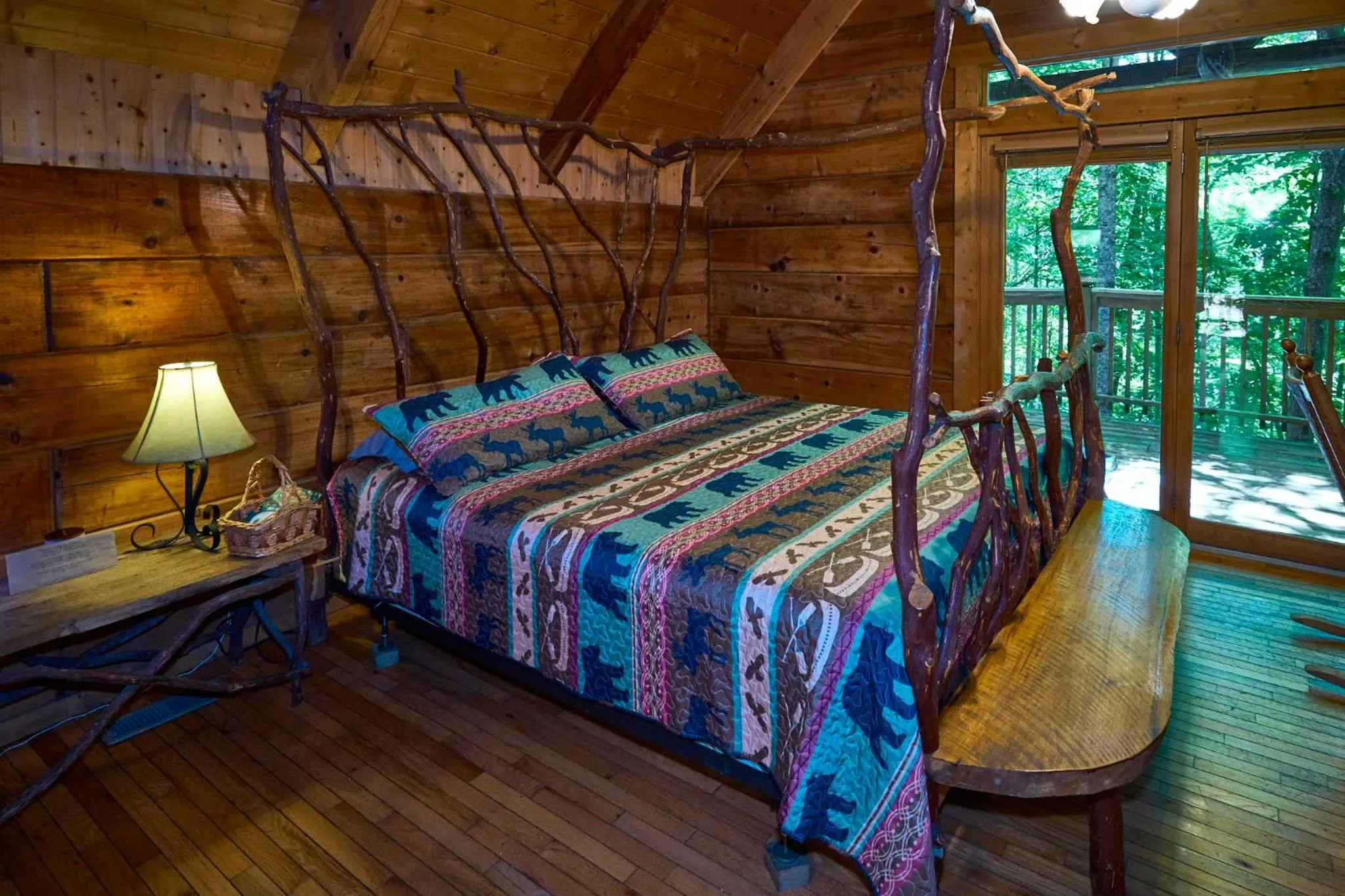 Bed in Gatlinburg Adventure Cabins