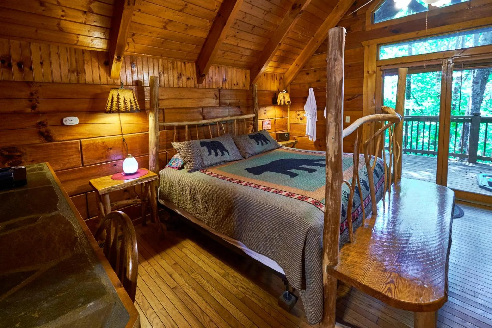 Bed in Gatlinburg Adventure Cabins