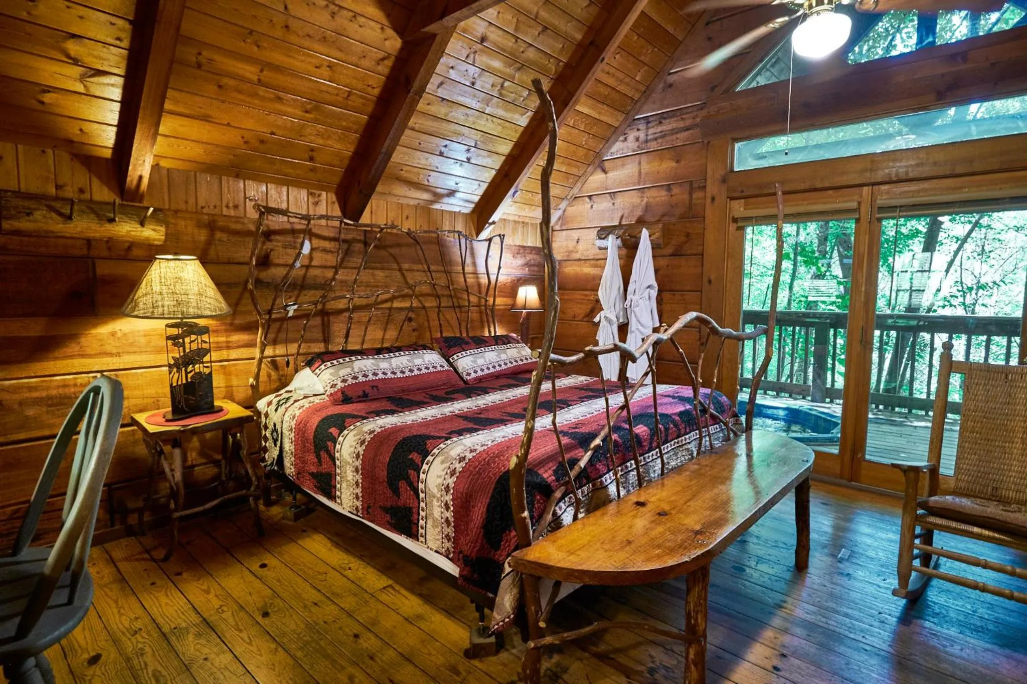 Bed in Gatlinburg Adventure Cabins