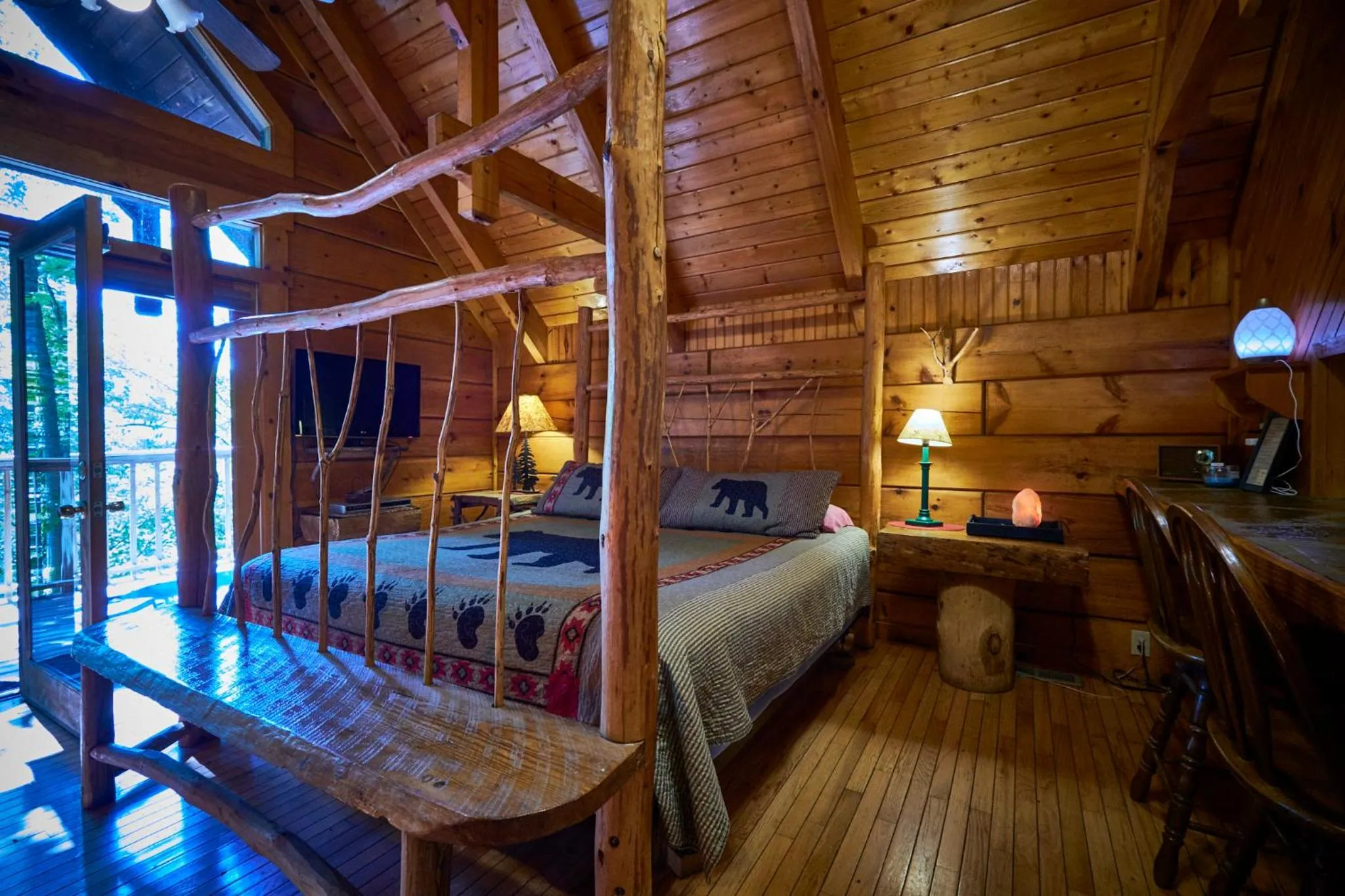 Bed in Gatlinburg Adventure Cabins