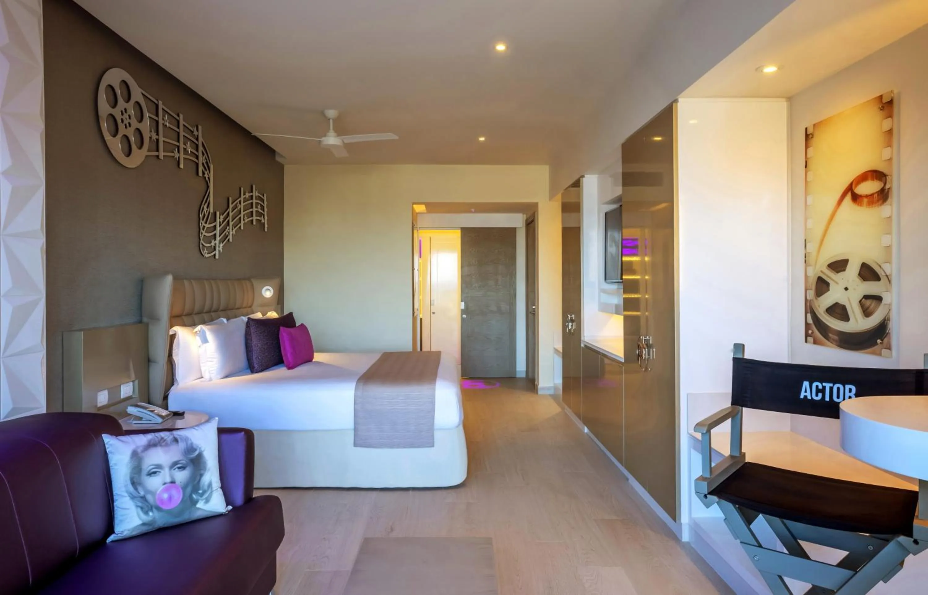 Bedroom, Bed in Planet Hollywood Cancun Adult Scene by Royalton, An Autograph Collection All-Inclusive Resort - Adults Only