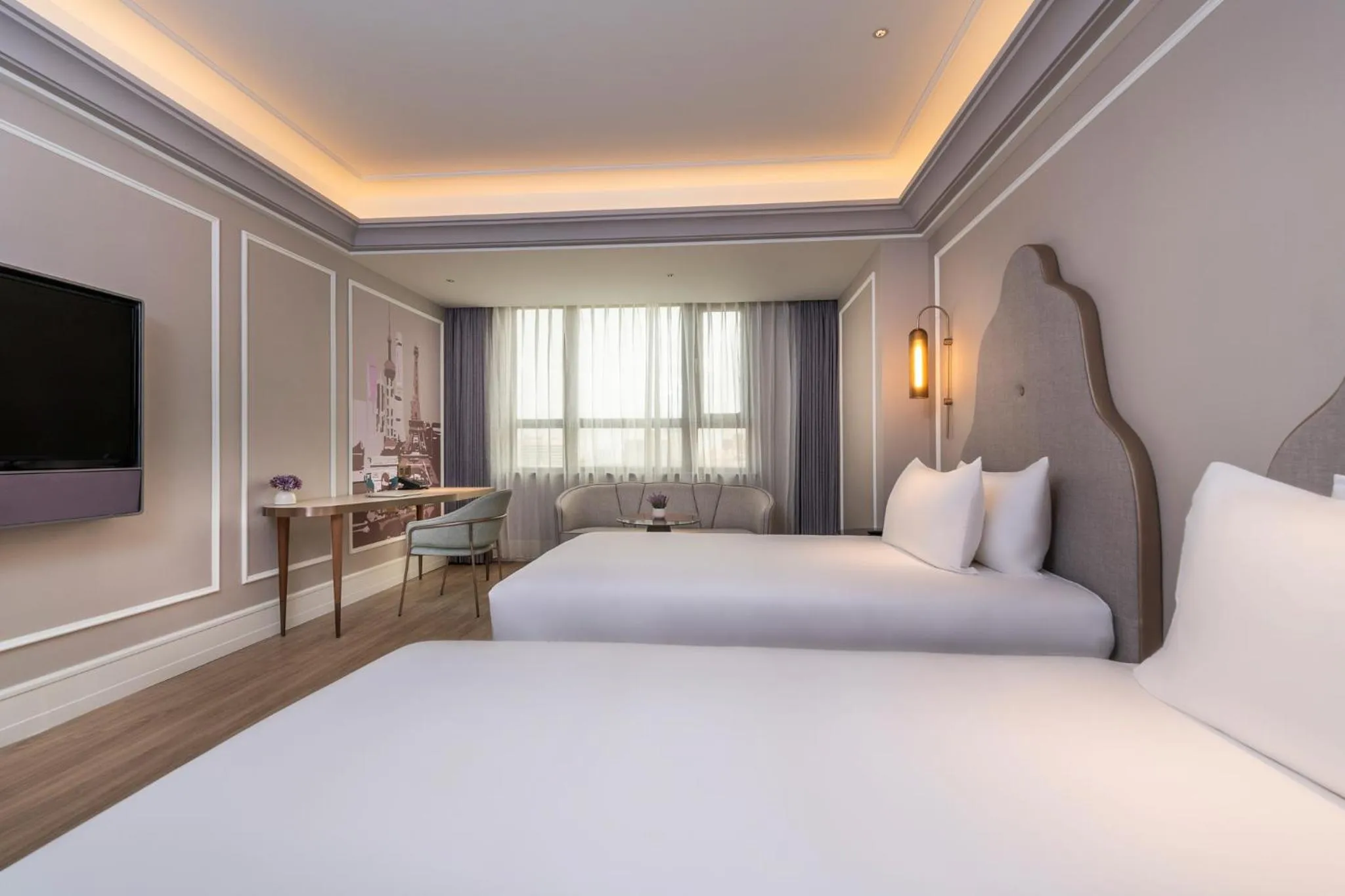 Decorative detail, Bed in Mercure Shanghai Hongqiao Central