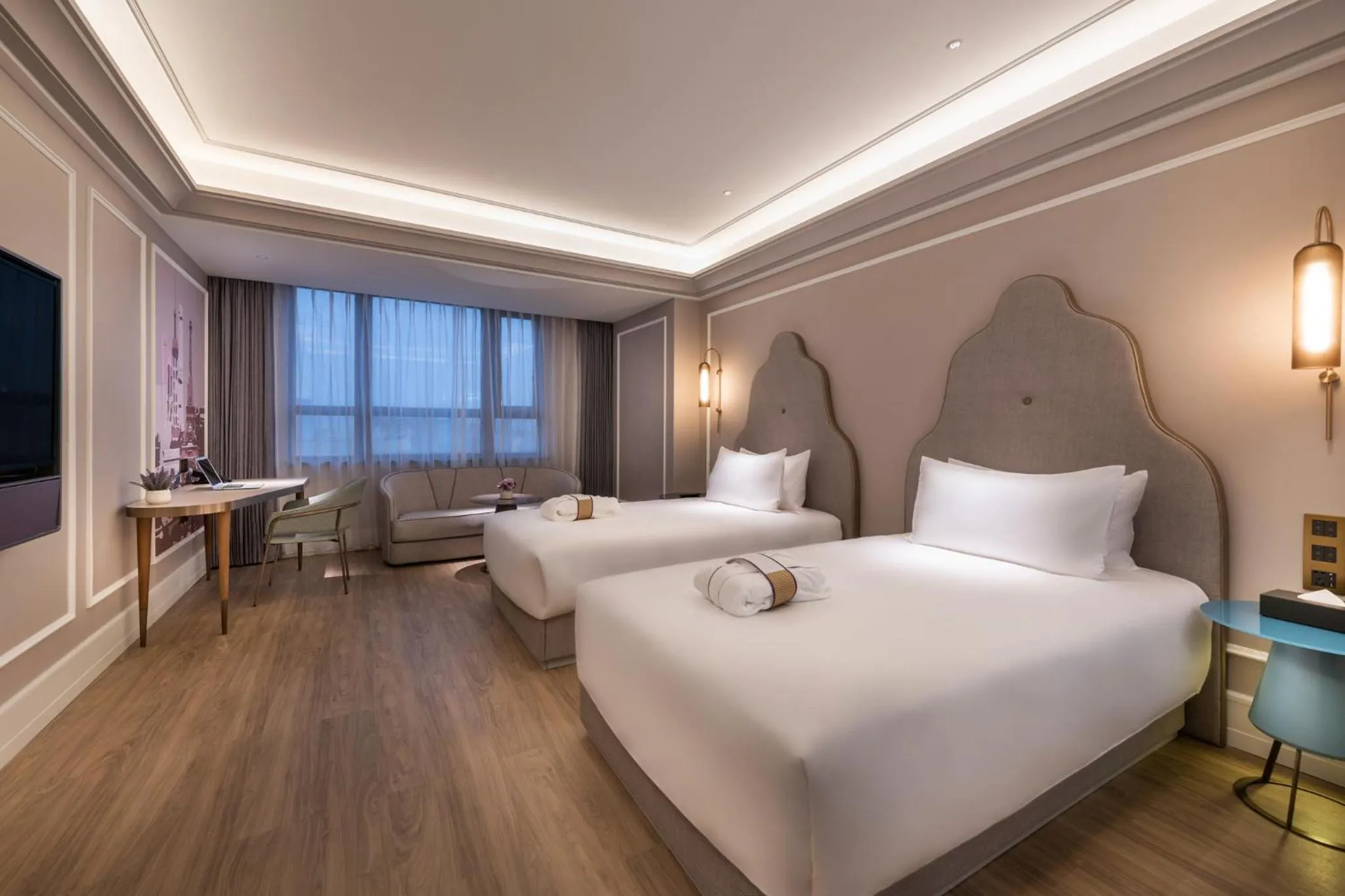 Decorative detail, Bed in Mercure Shanghai Hongqiao Central