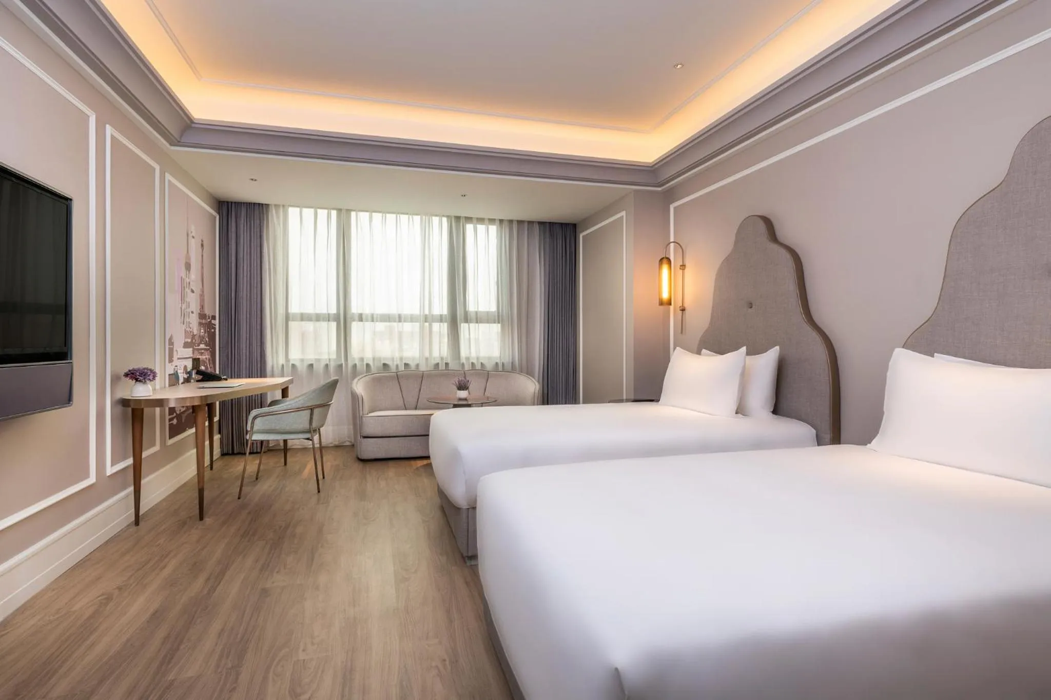 Decorative detail, Bed in Mercure Shanghai Hongqiao Central