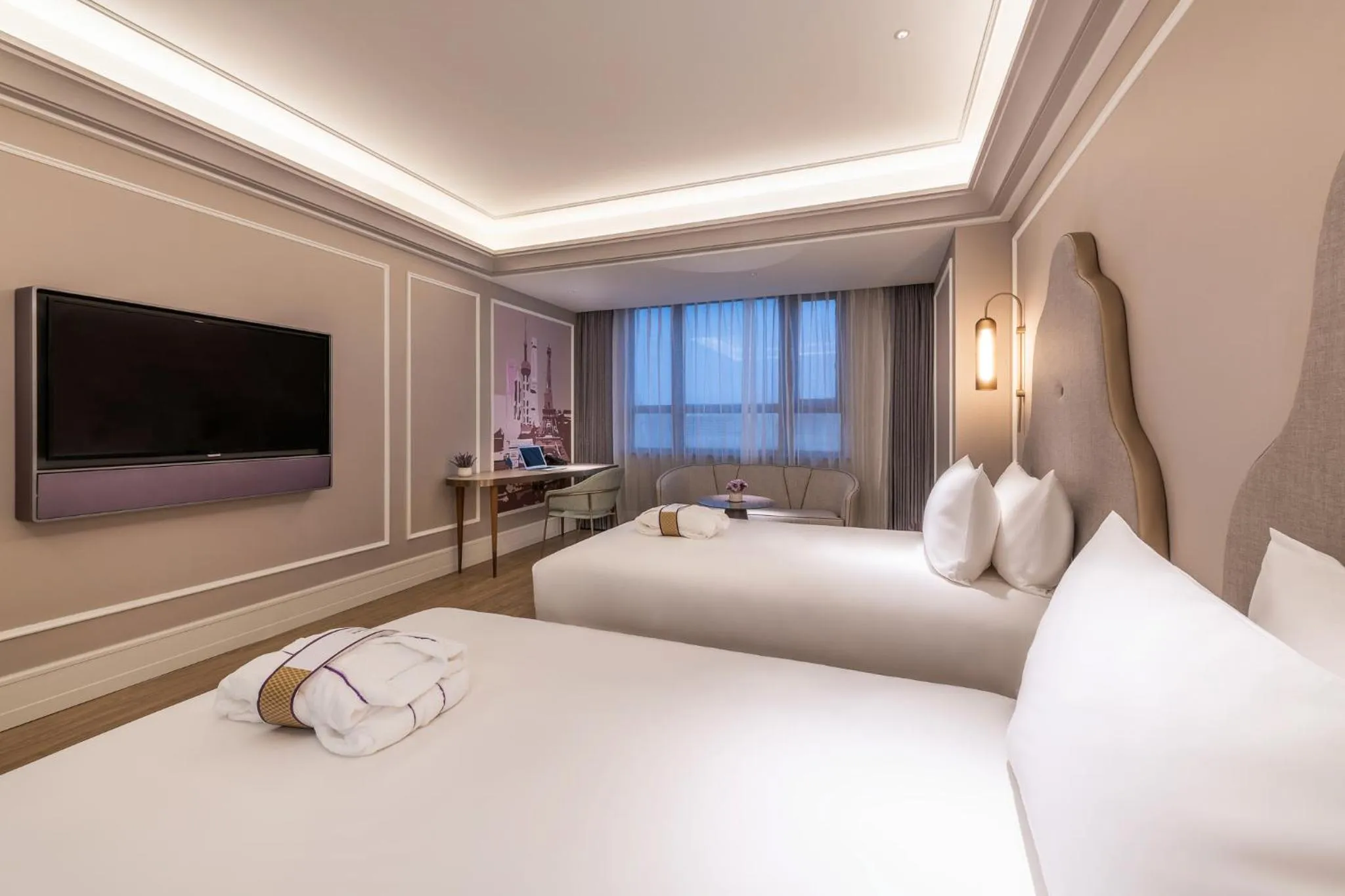 Decorative detail, Bed in Mercure Shanghai Hongqiao Central