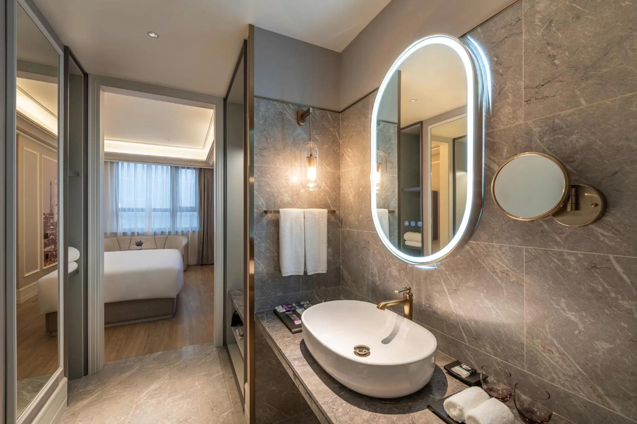 Decorative detail, Bed in Mercure Shanghai Hongqiao Central