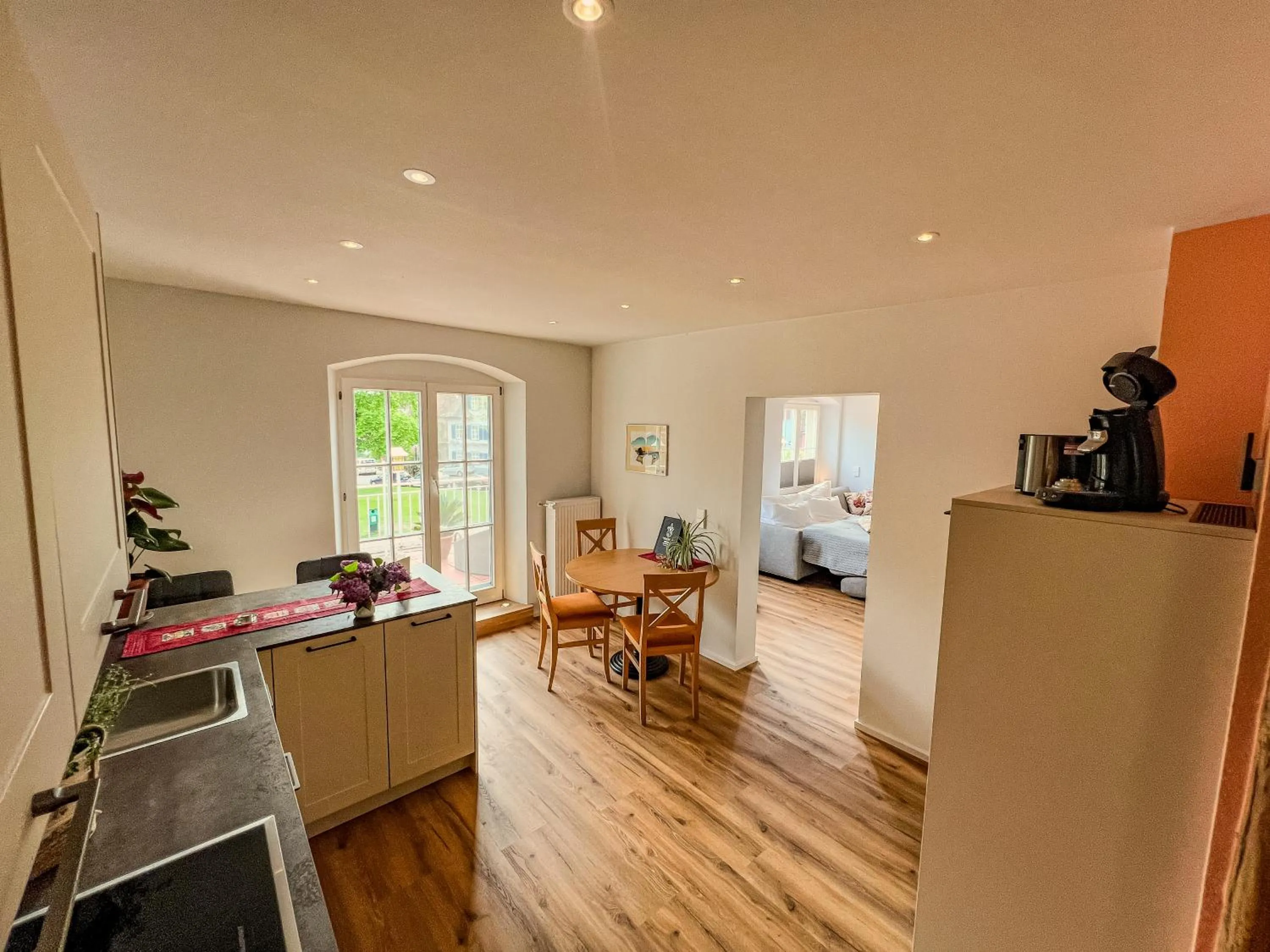 Kitchen or kitchenette in Insel-Hof Reichenau Hotel-garni