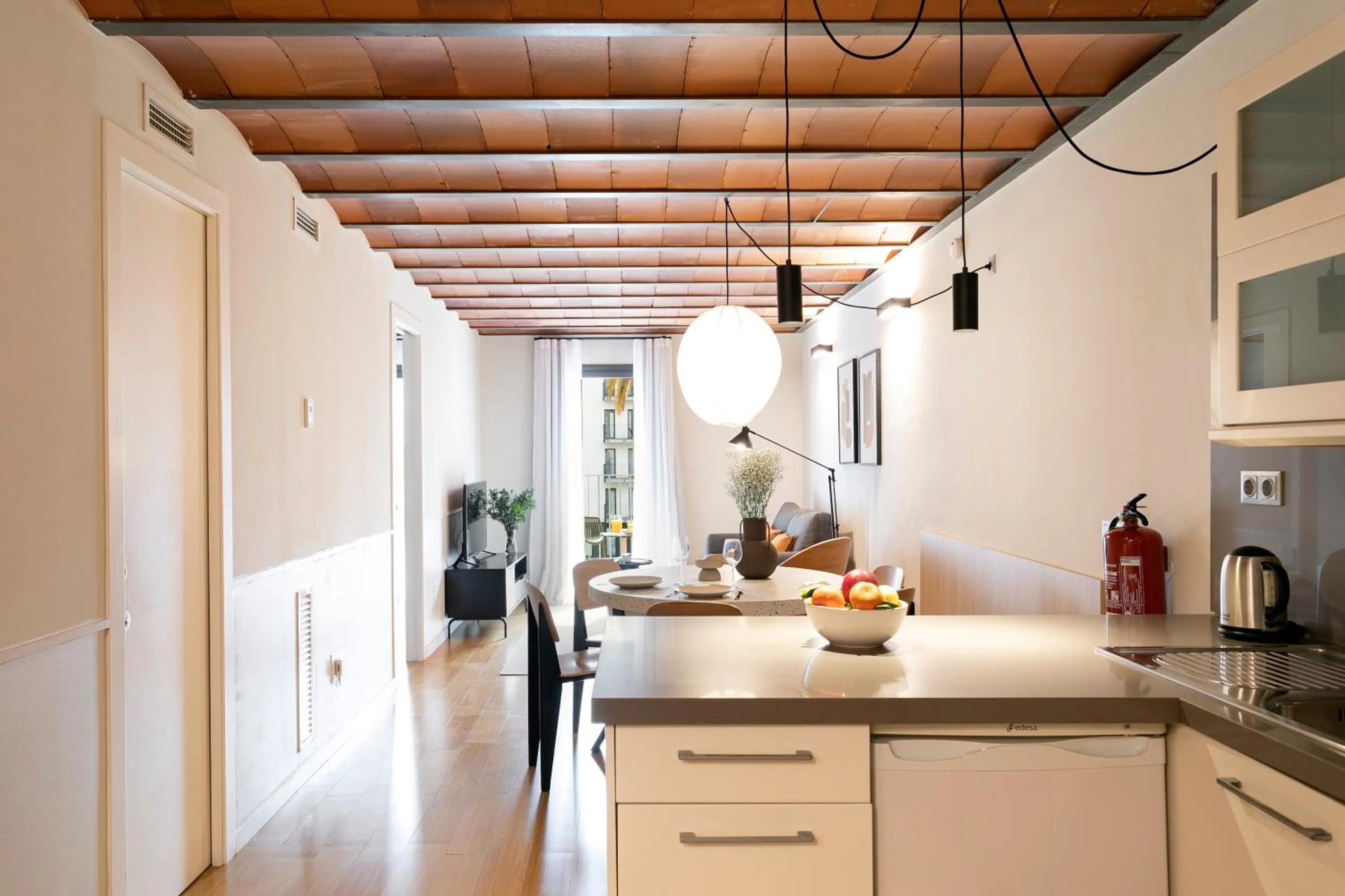 Kitchen or kitchenette in Aspasios Las Ramblas Apartments