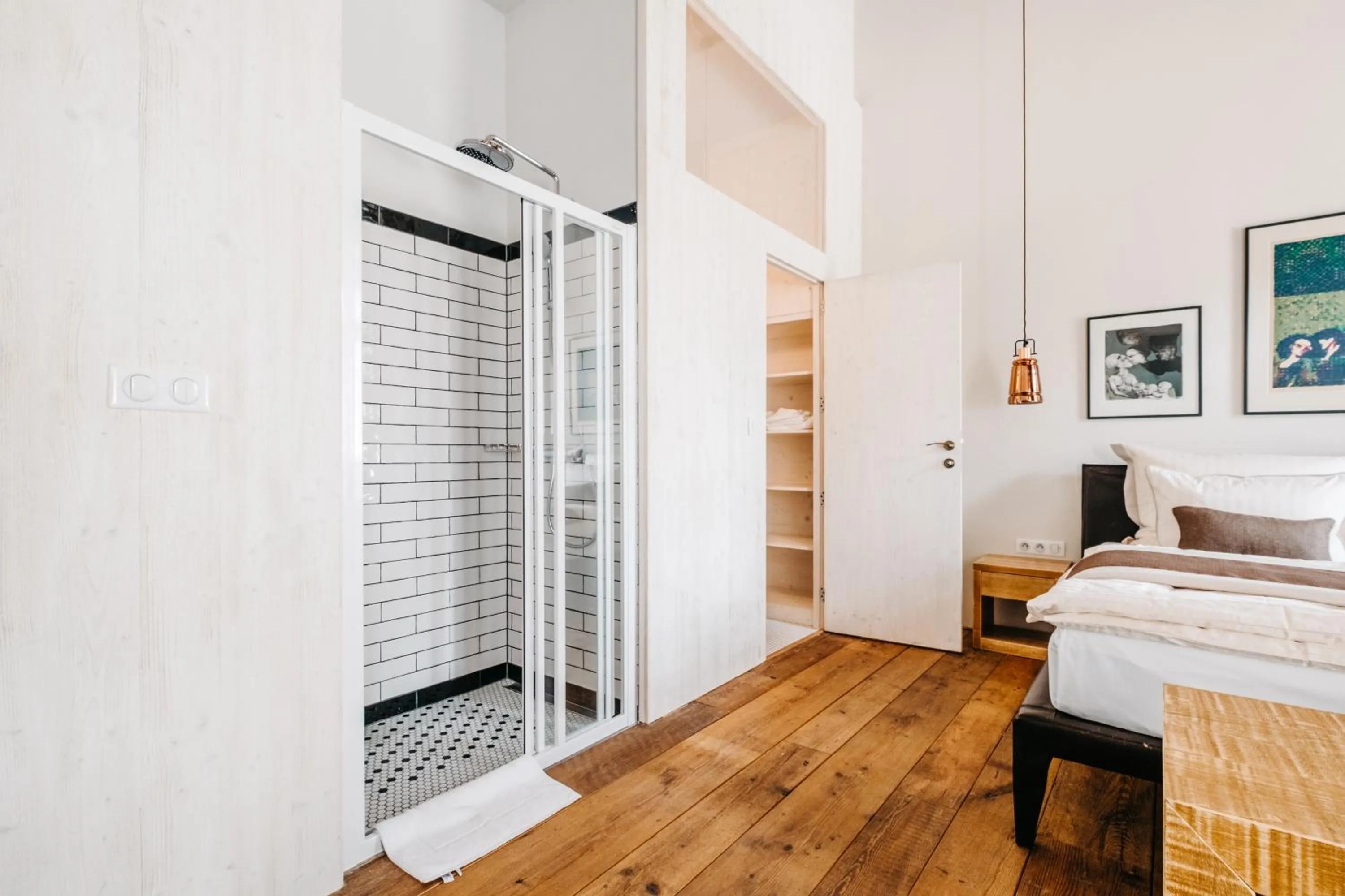 Bathroom, Bed in Boutique hotel Corso