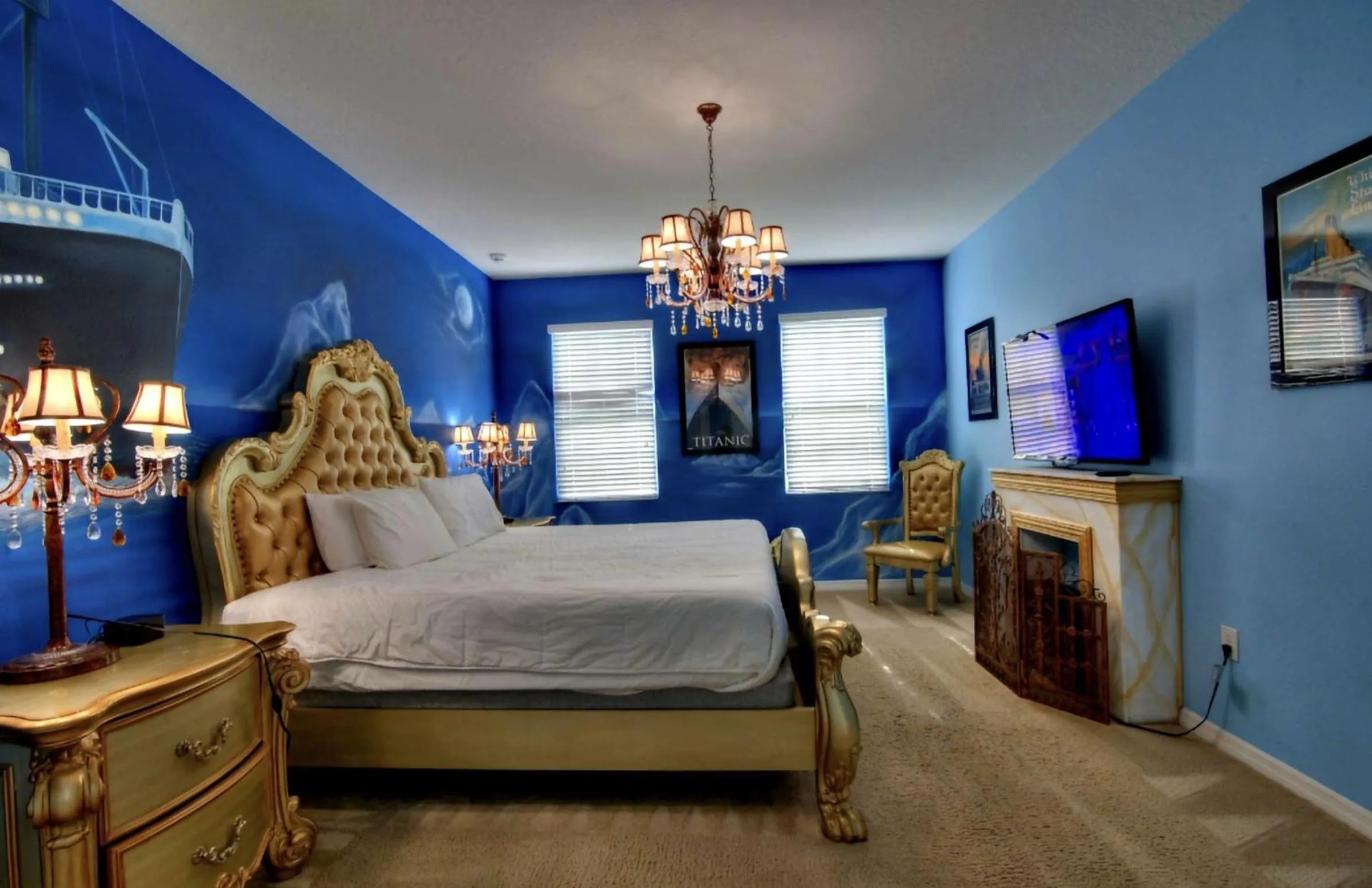 Bed in Dream Bowling Villa 14BR Heated Pool & Theater