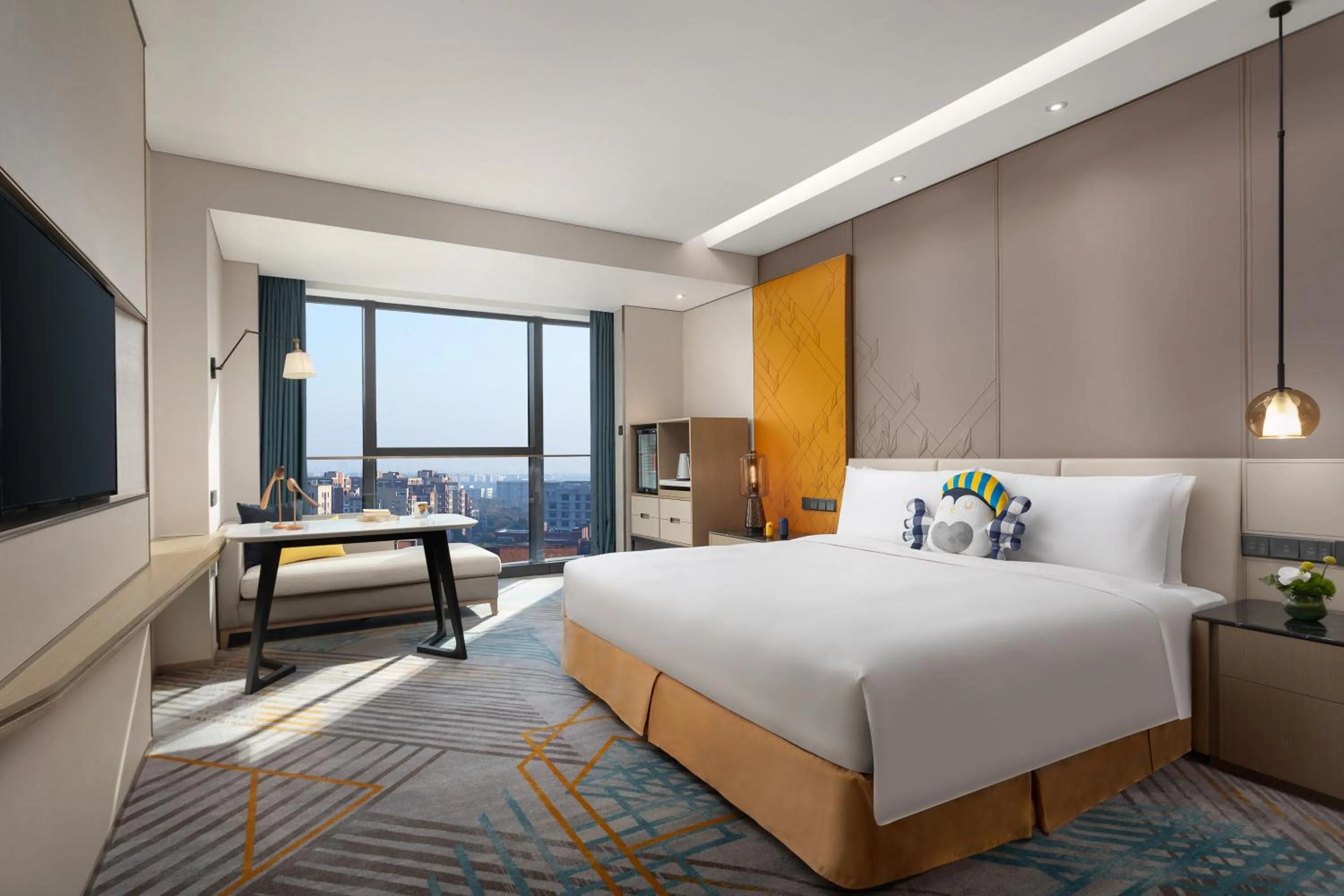 Living room, Bed in voco Shanghai Hongqiao Hub by IHG
