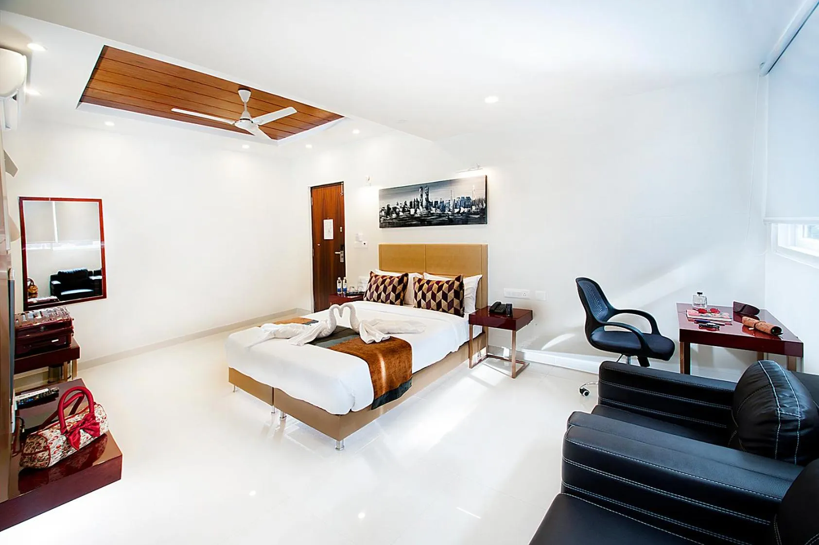 Photo of the whole room, Bed in Raj Residency