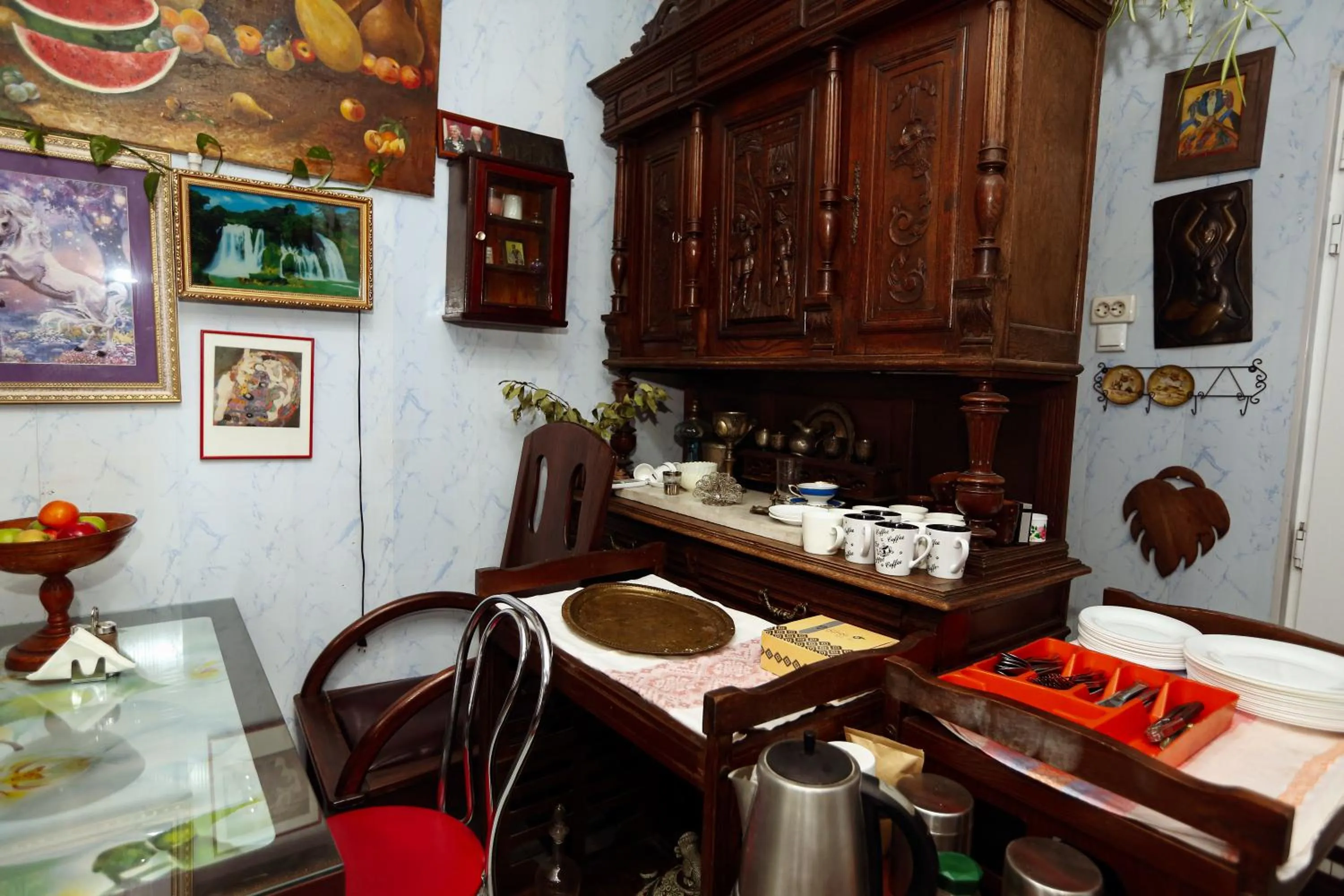 Kitchen or kitchenette in Hotel Isaka