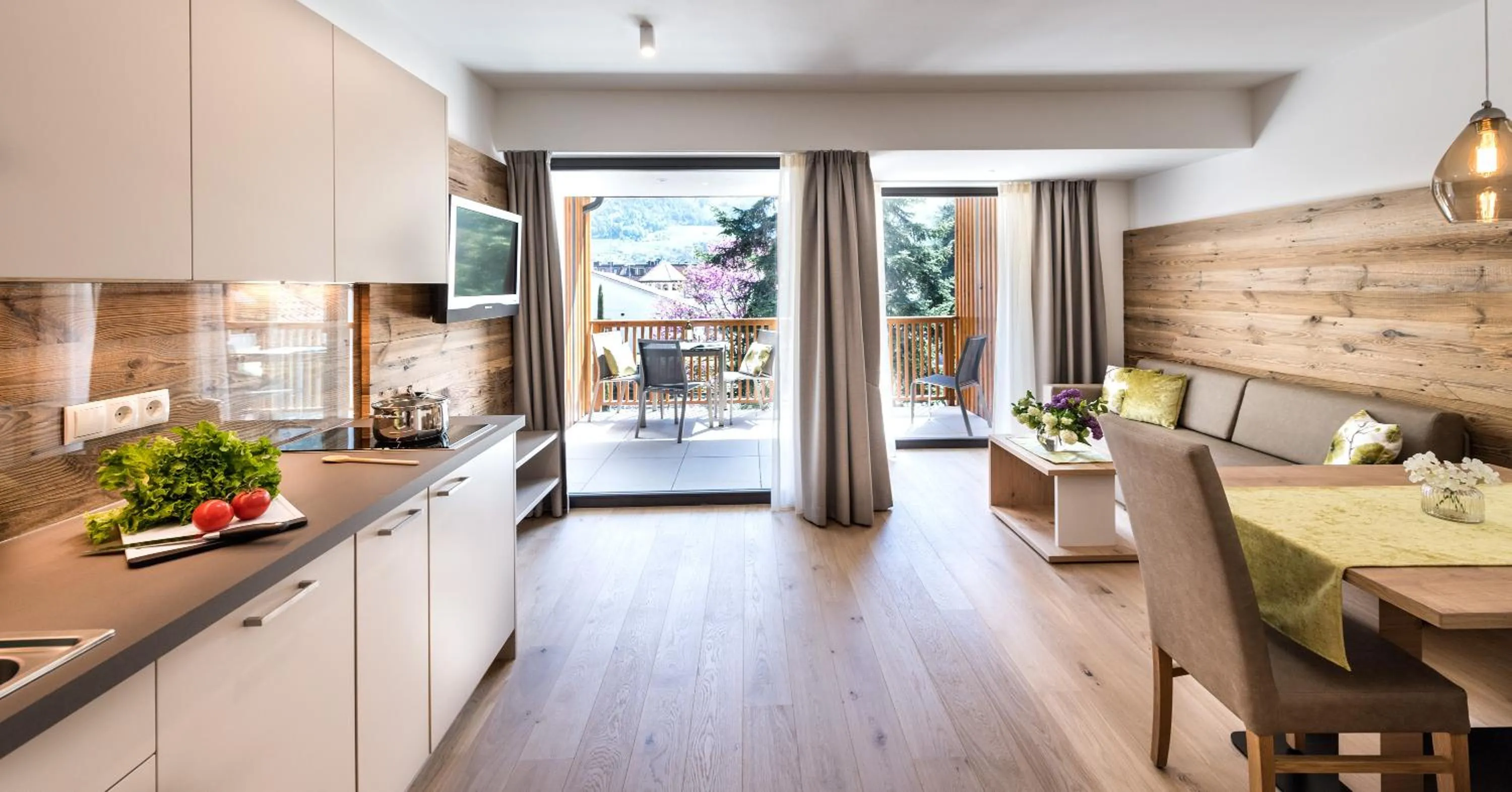 Kitchen or kitchenette in Apartm. & BB Ferienidylle Gstrein