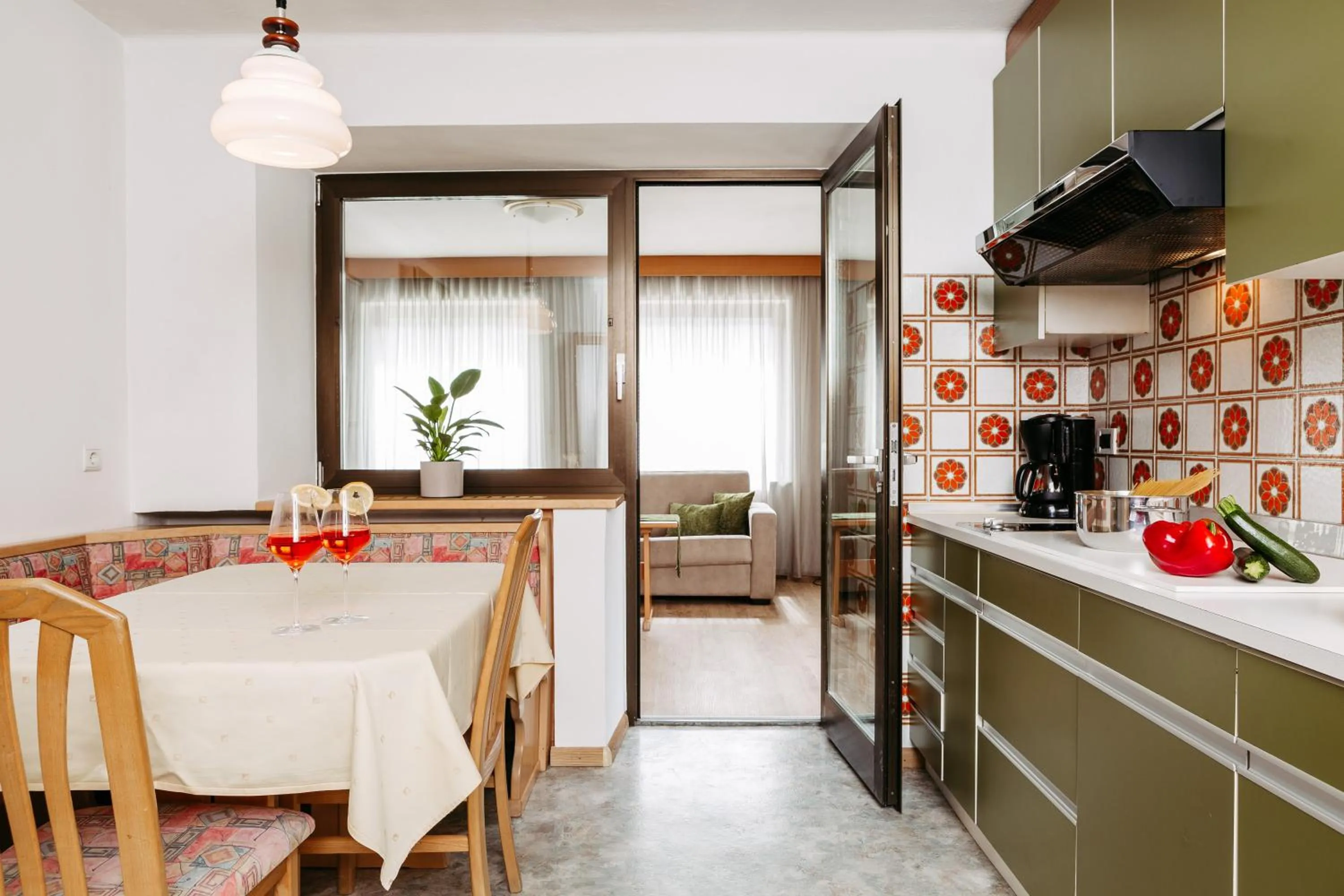Kitchen or kitchenette in Apartm. & BB Ferienidylle Gstrein