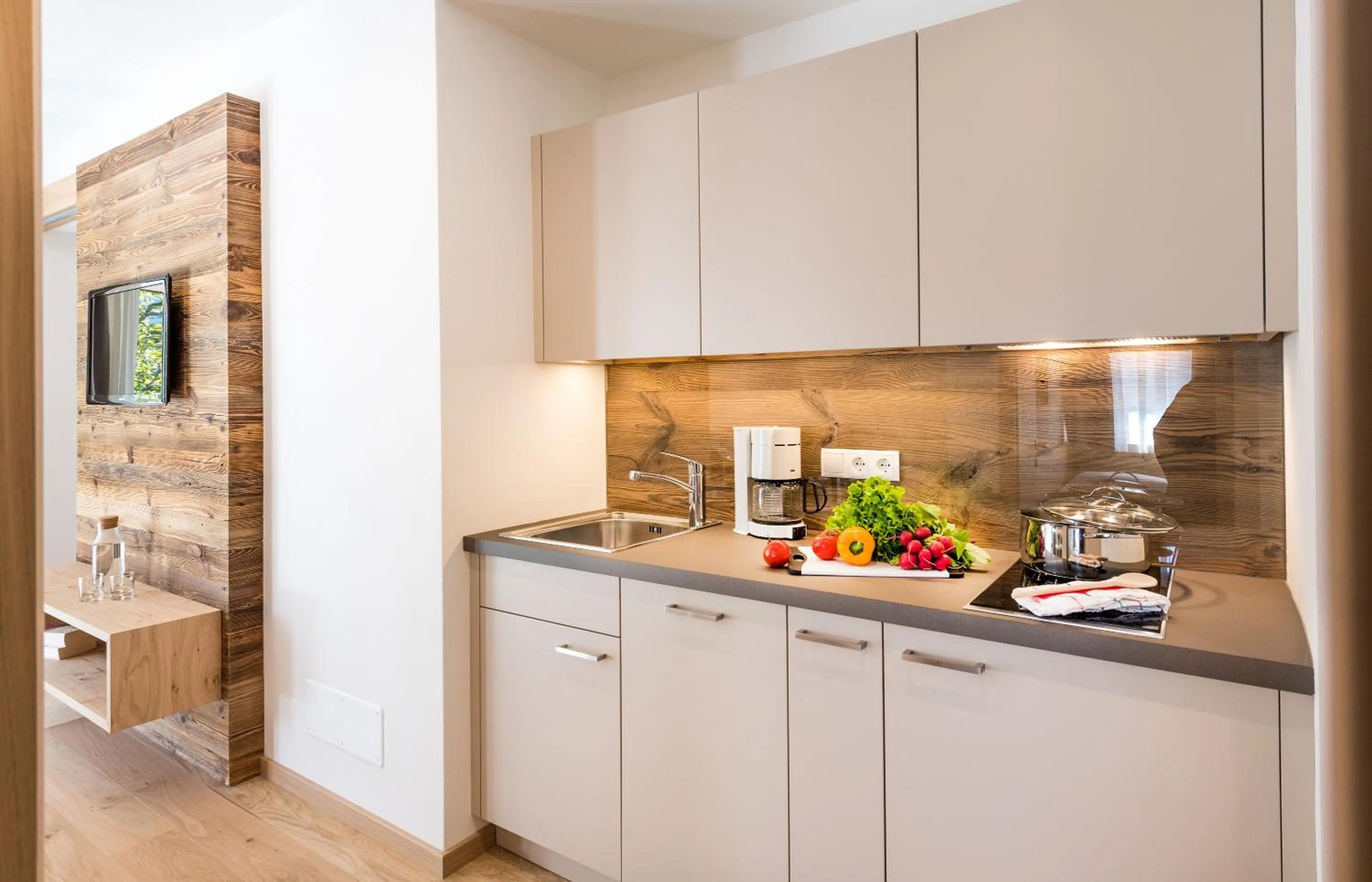 Kitchen or kitchenette in Apartm. & BB Ferienidylle Gstrein