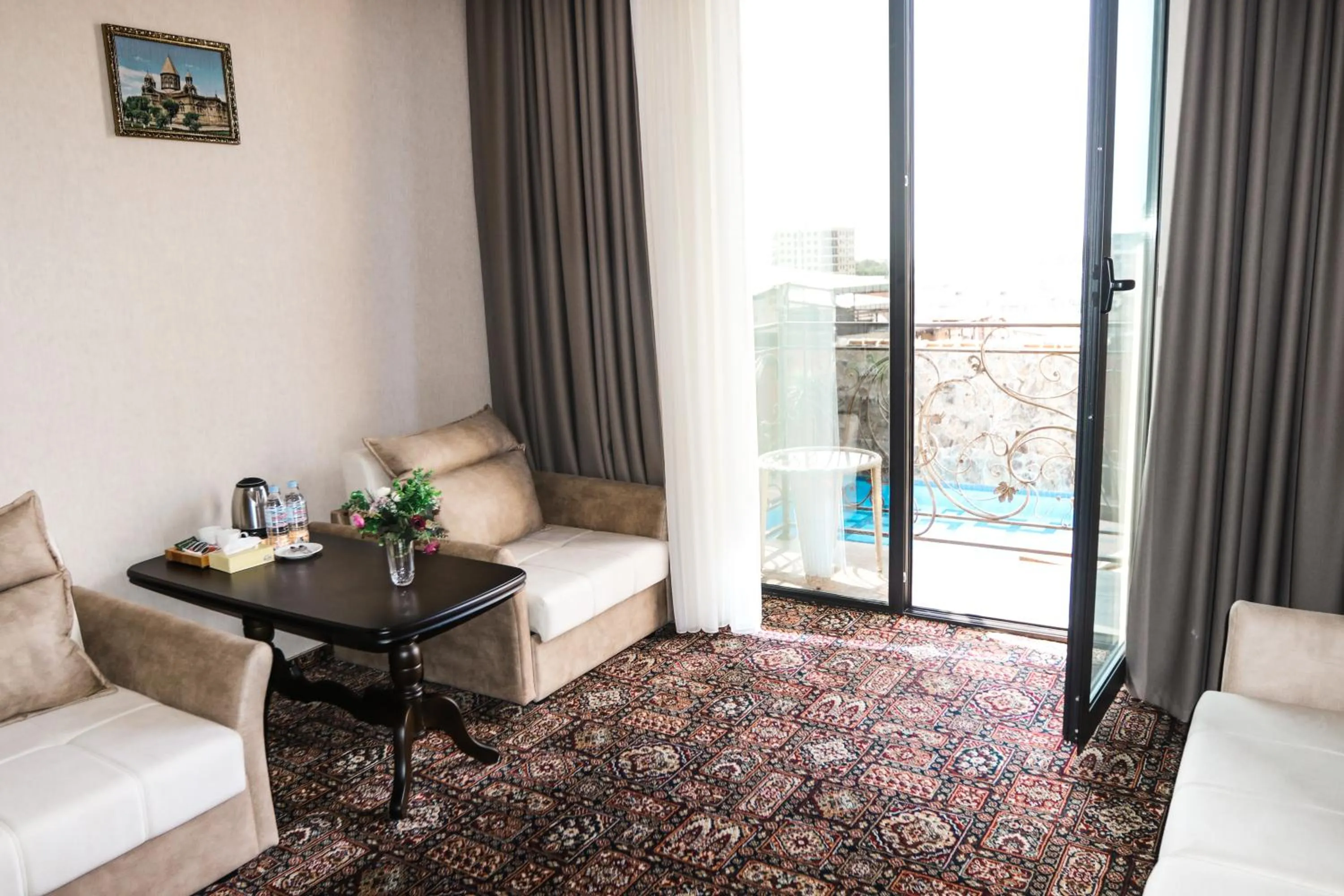 Seating area in Konyak Hotel