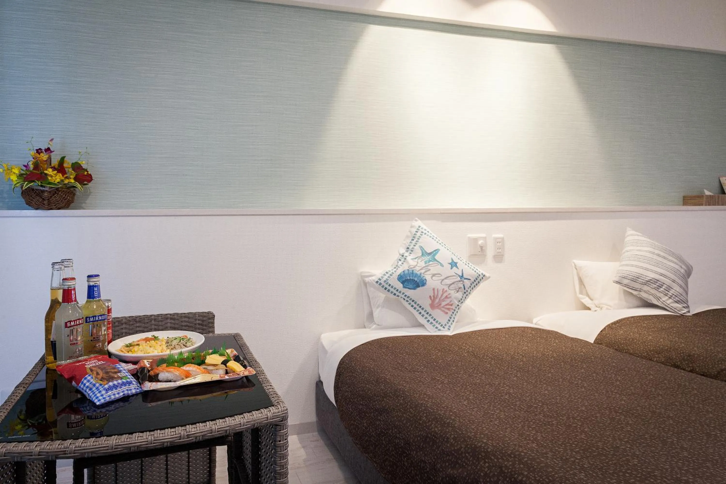 Bed in Yonabaru Hotel SUNRIZE OCEAN