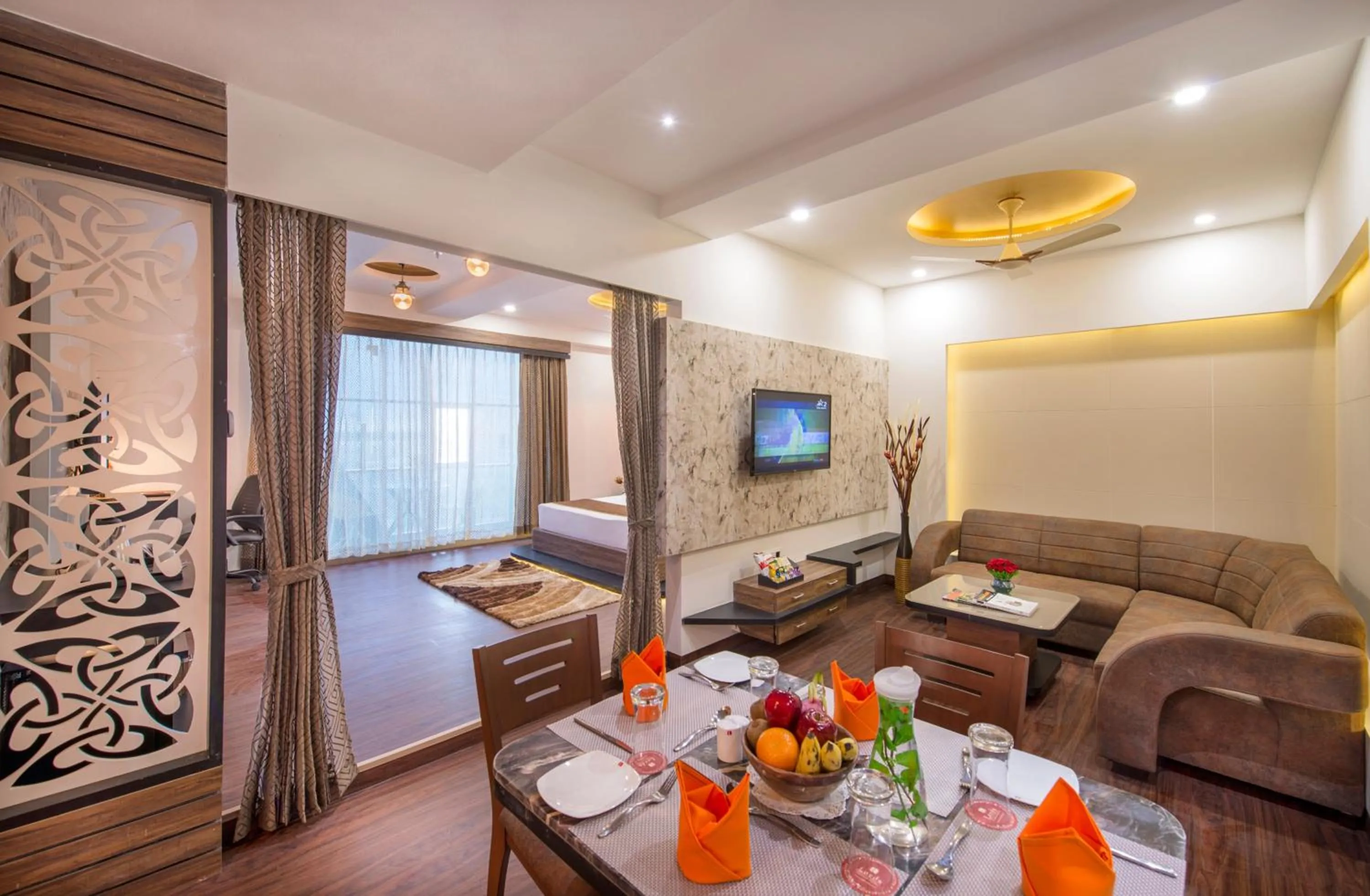 Dining area in Lords Eco Inn Morbi