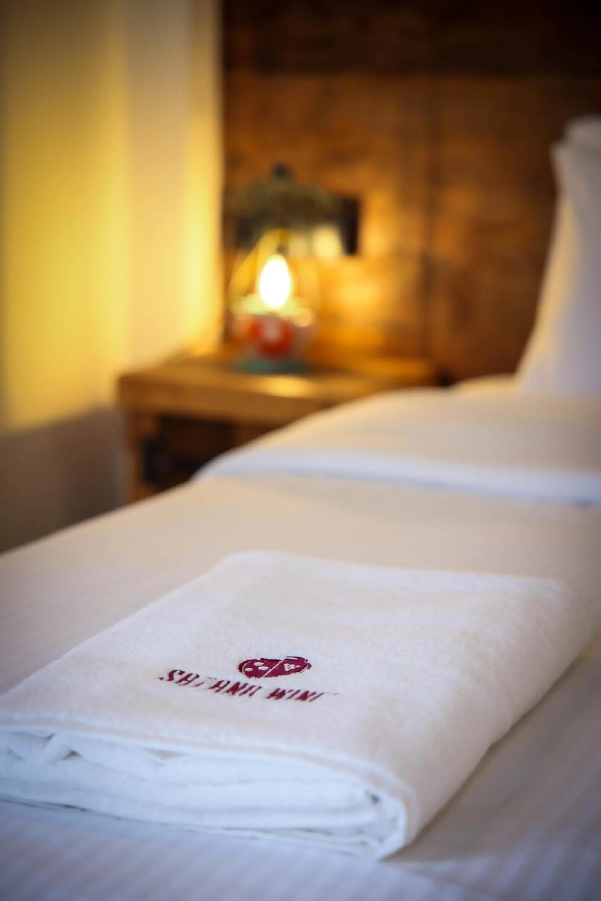 Bed in Ethno Sazano Hotel