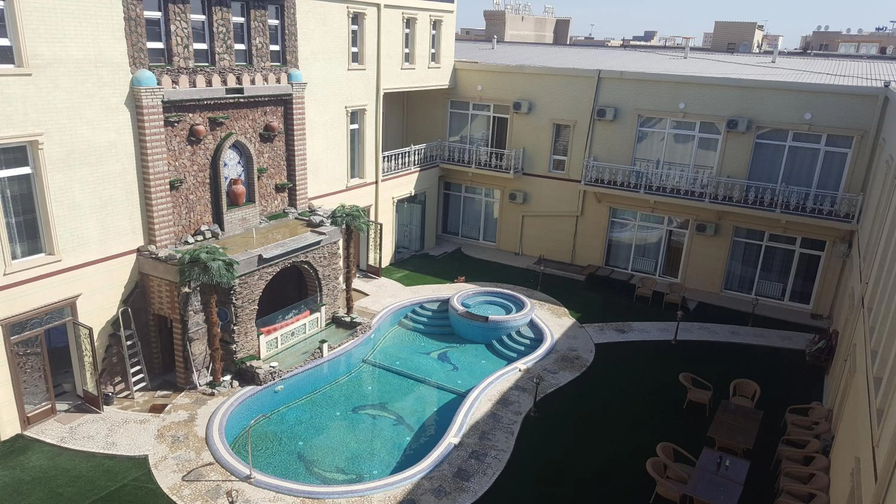 Pool view in Hotel Khiva Palace