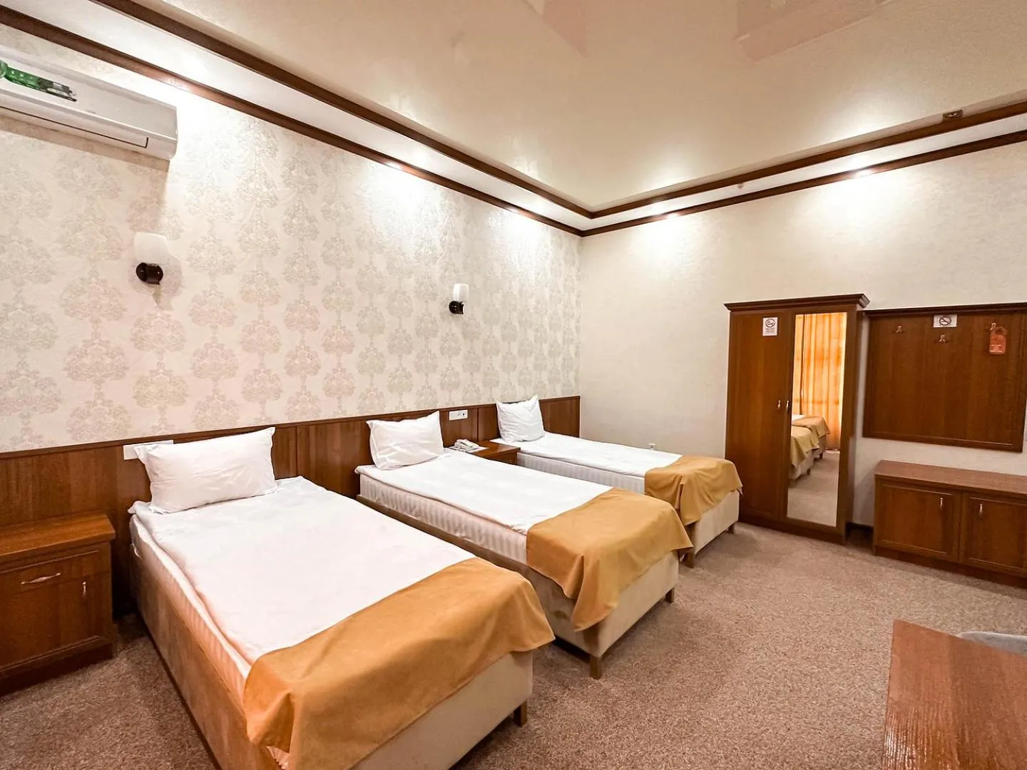 Bed in Hotel Khiva Palace