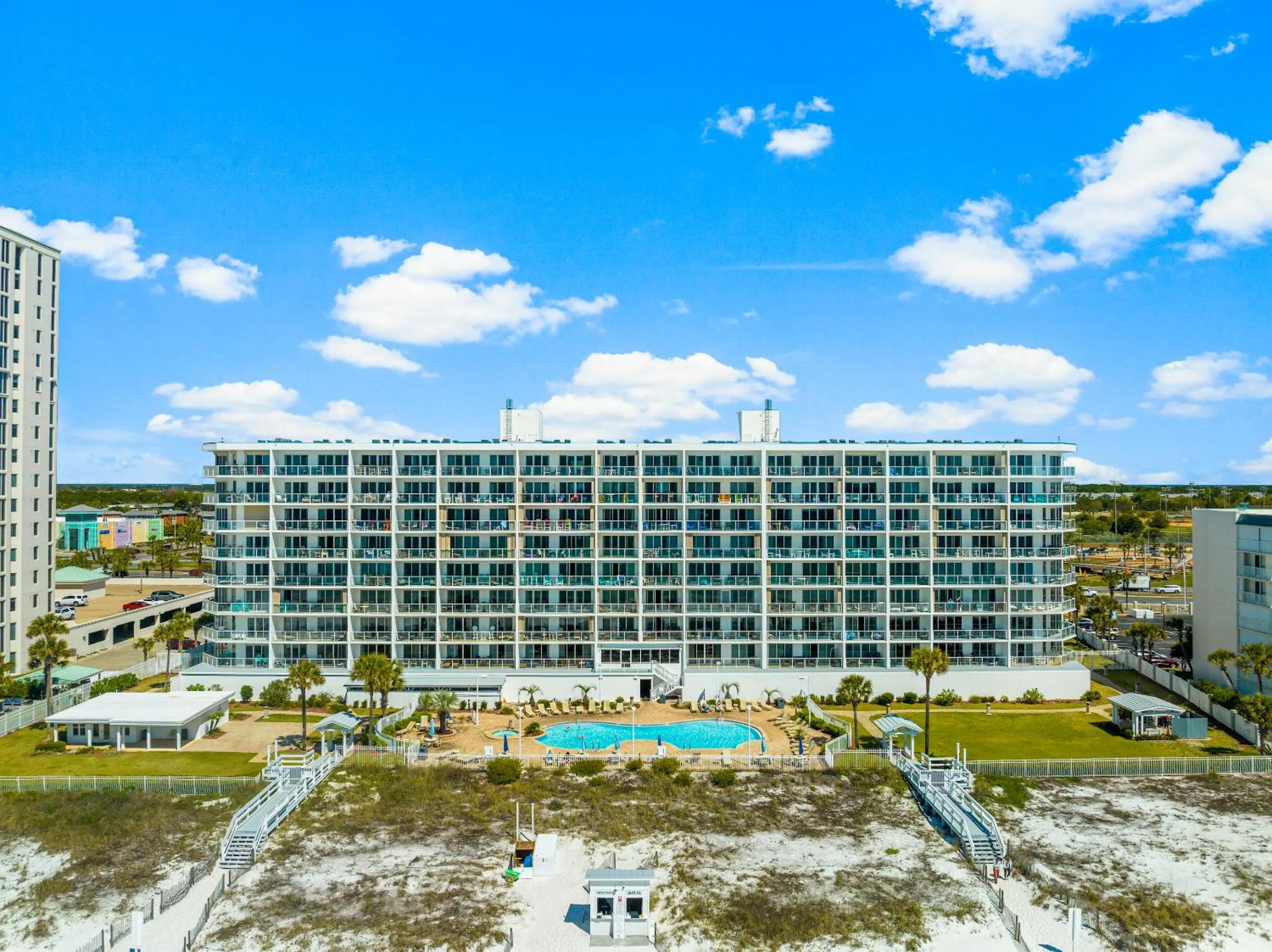 Property building in Sterling Sands Beach Resort by Panhandle Getaways