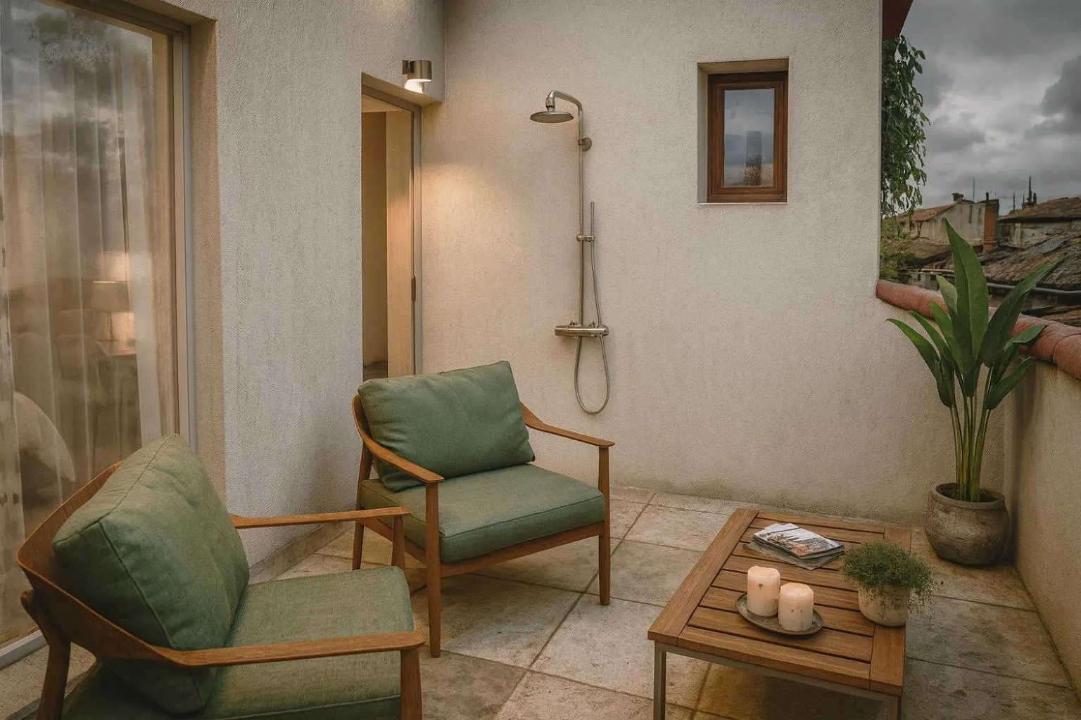 Balcony/Terrace in Hôtel de l'Horloge
