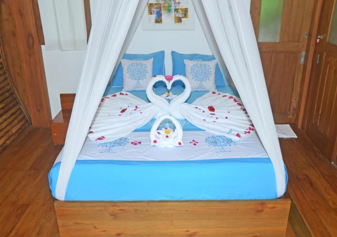 Bedroom, Bed in Lagoona Beach Bungalows - Eco Bungalows Batukaras