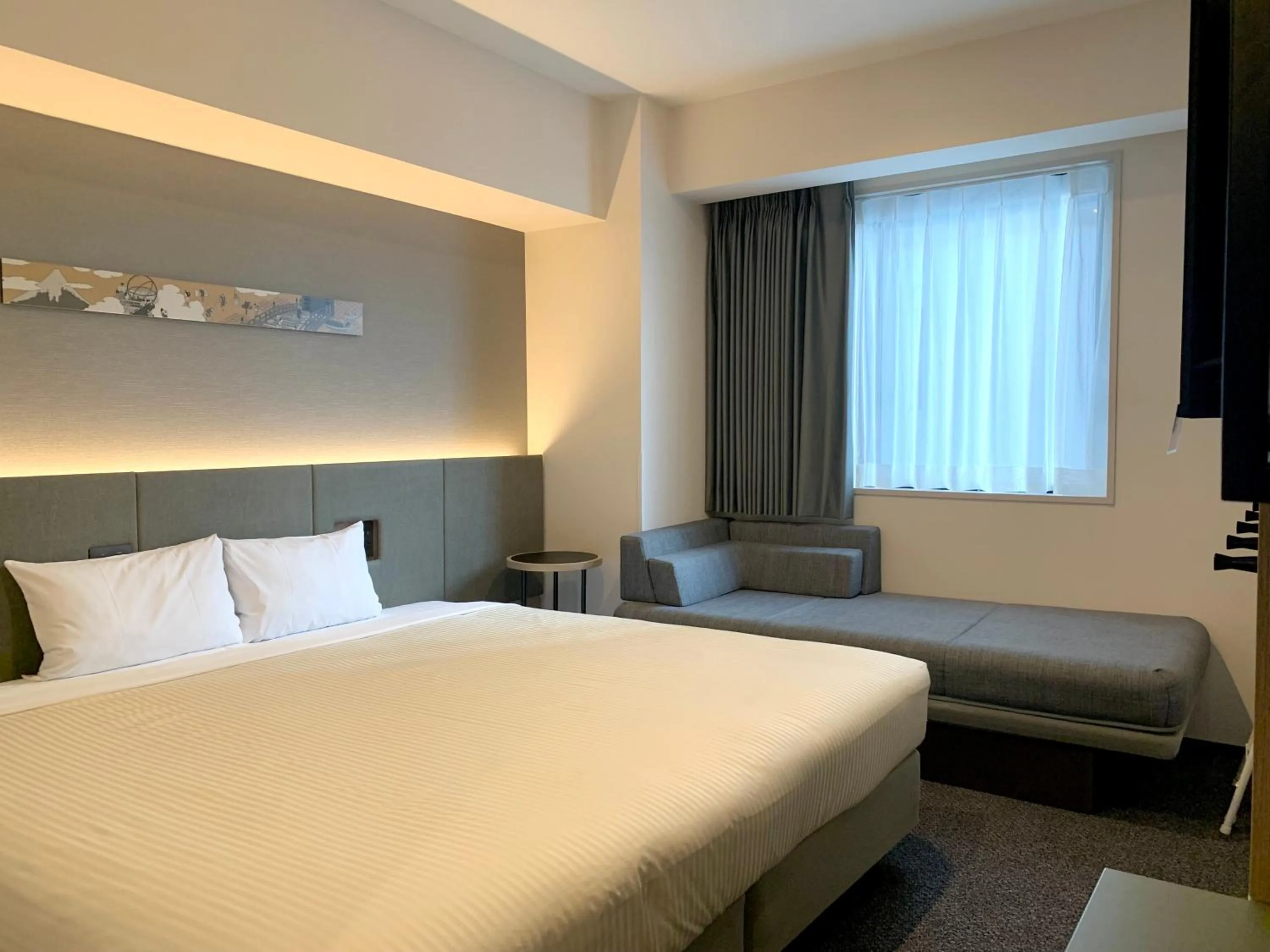 Bed in hotel MONday Akihabara Asakusabashi