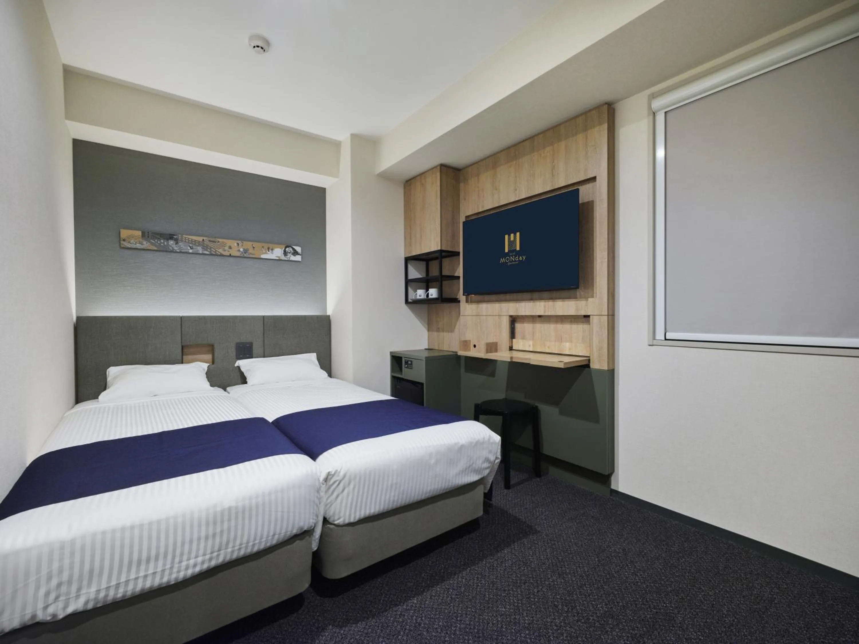 Bed in hotel MONday Akihabara Asakusabashi