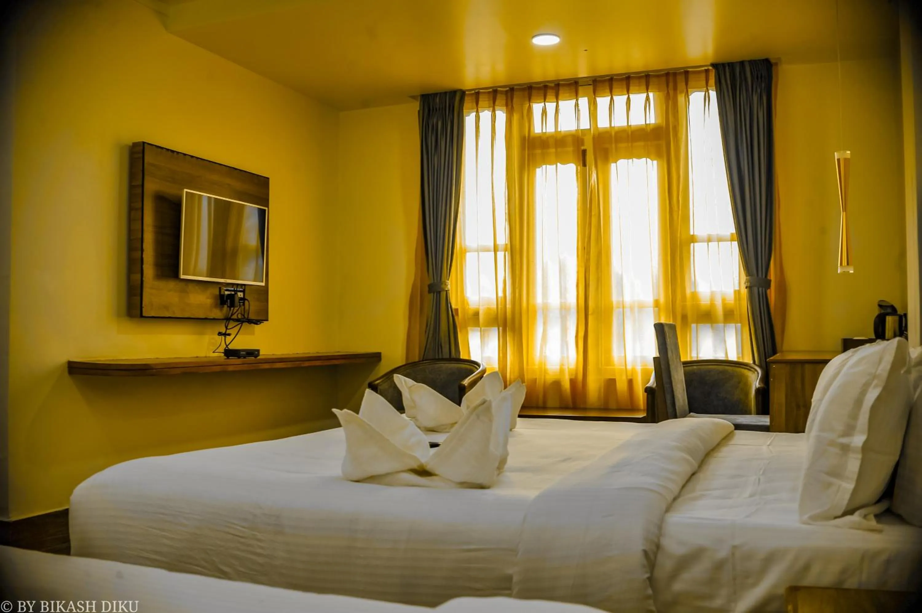 Bed in Golden Kuensel Resort & Spa