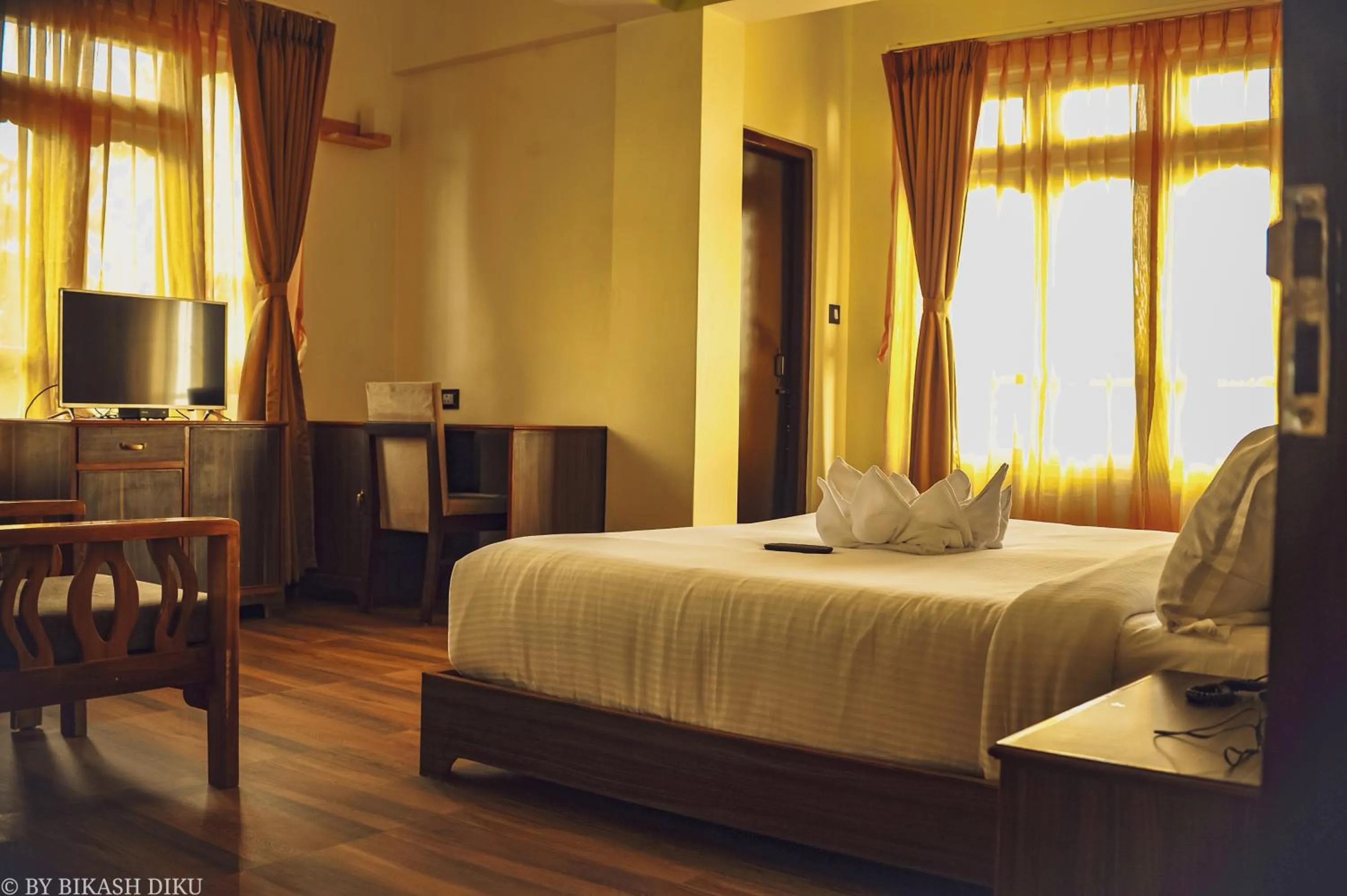 Bed in Golden Kuensel Resort & Spa