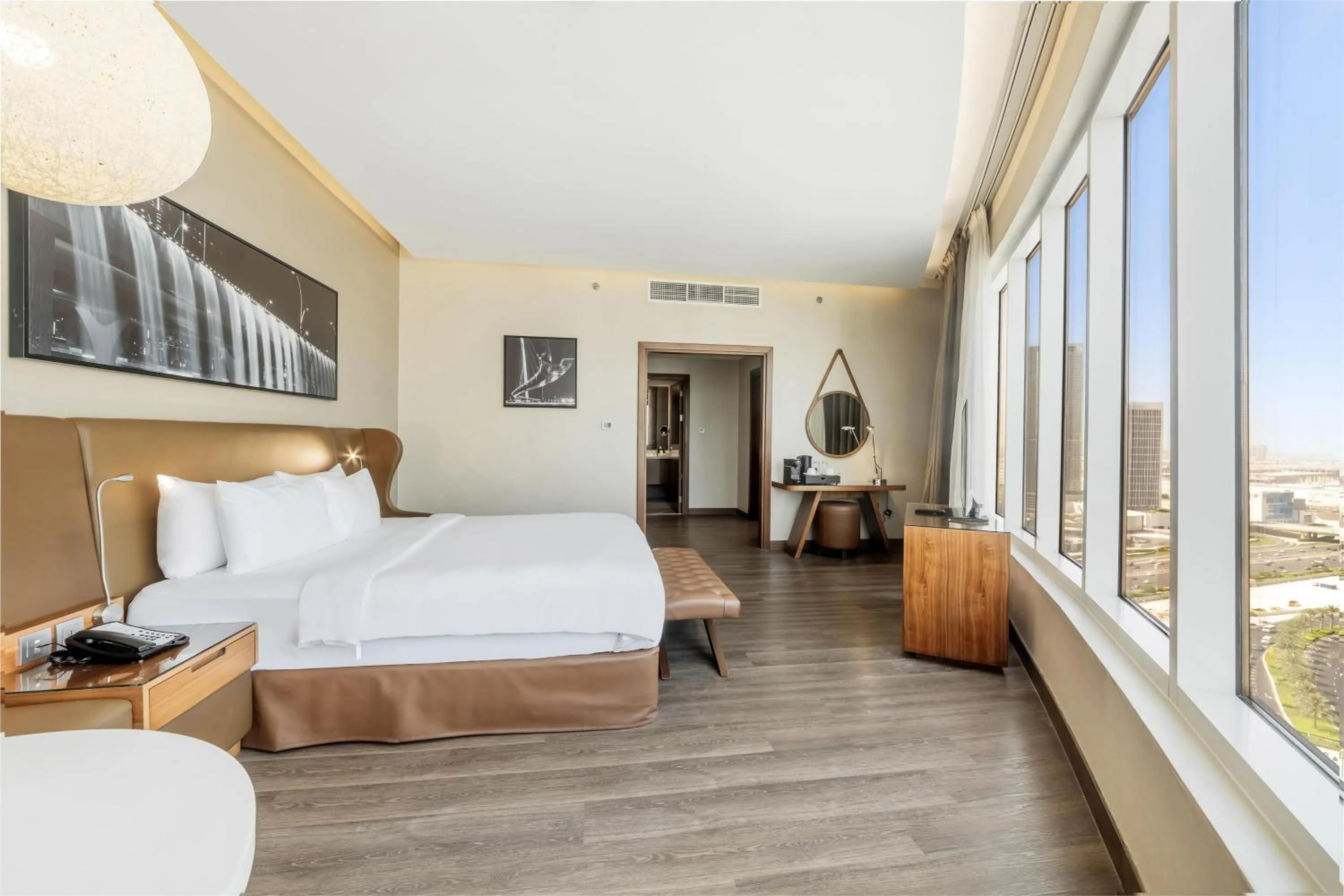 Bedroom, Bed in Radisson Blu Hotel, Dubai Canal View