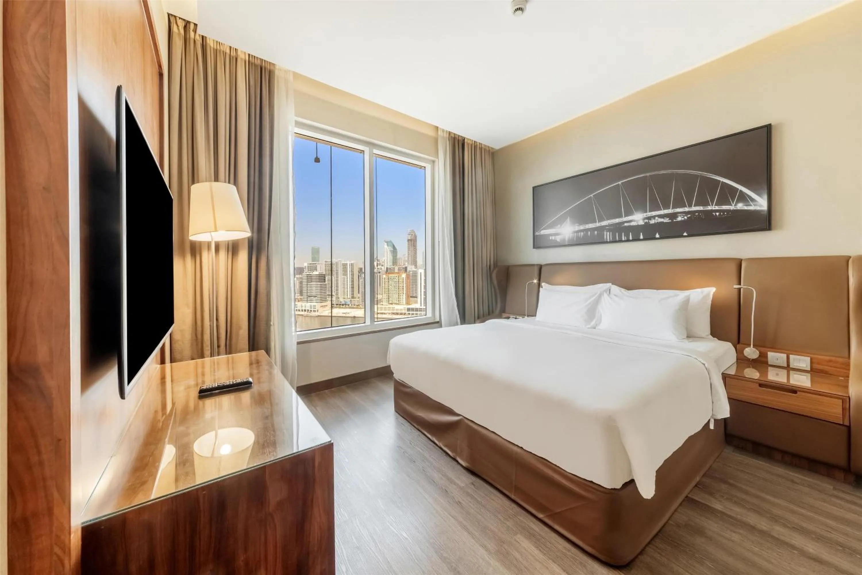 Photo of the whole room, Bed in Radisson Blu Hotel, Dubai Canal View