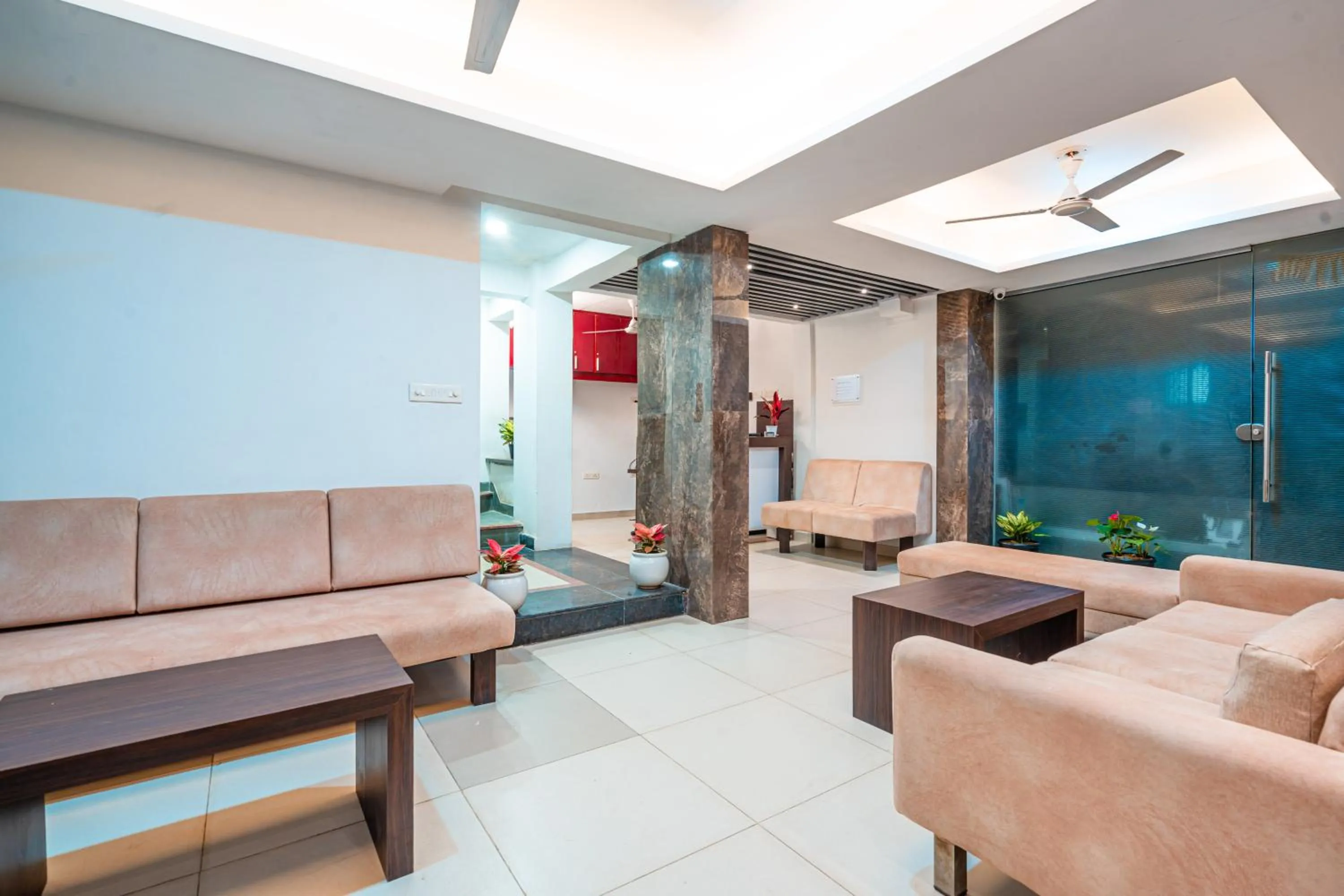 Seating area in Treebo Silver Apartment