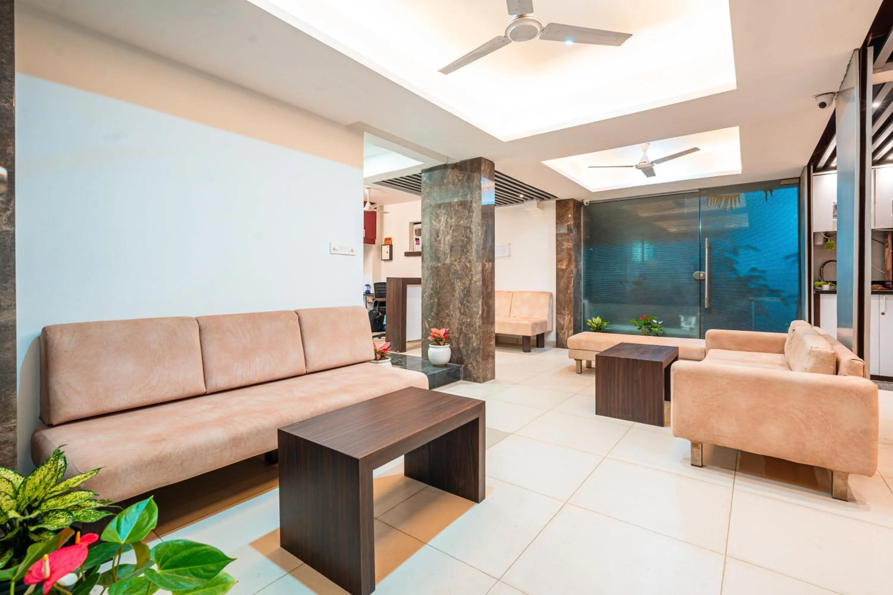 Seating area in Treebo Silver Apartment