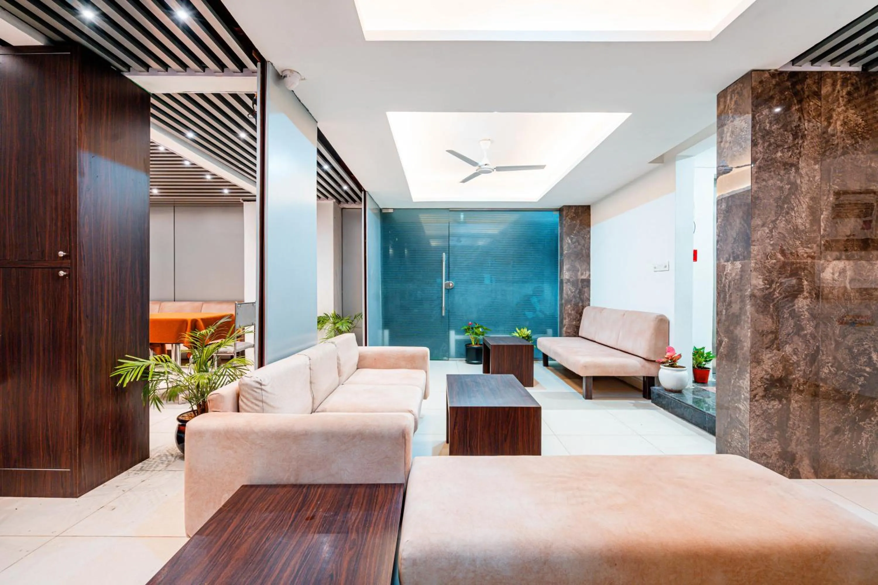 Seating area in Treebo Silver Apartment