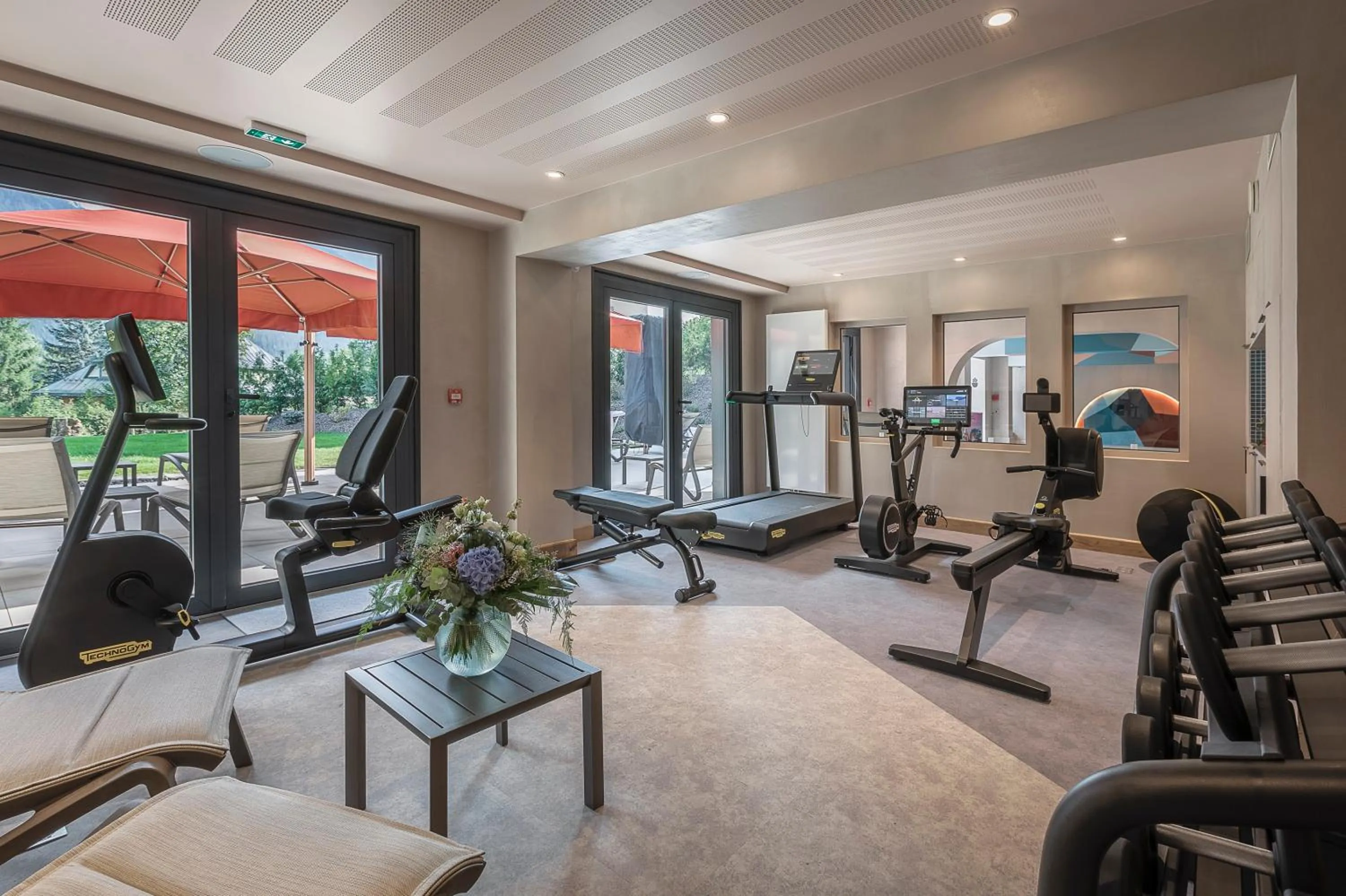 Fitness centre/facilities in Chalet Hôtel Le Prieuré & Spa