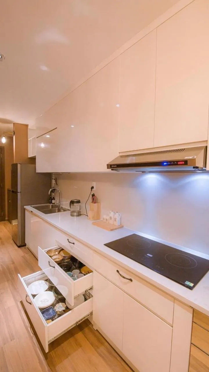 Kitchen or kitchenette in Full House Condotel - Căn hộ 606 Dalat Center