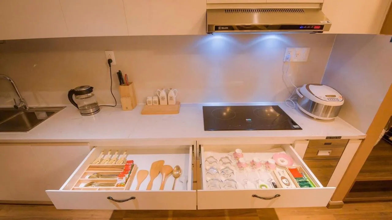 Kitchen or kitchenette in Full House Condotel - Căn hộ 606 Dalat Center
