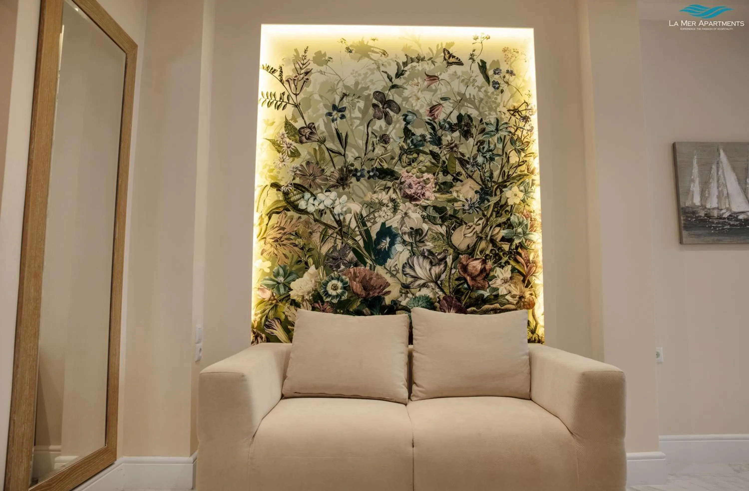 Living room in La Mer Apartments