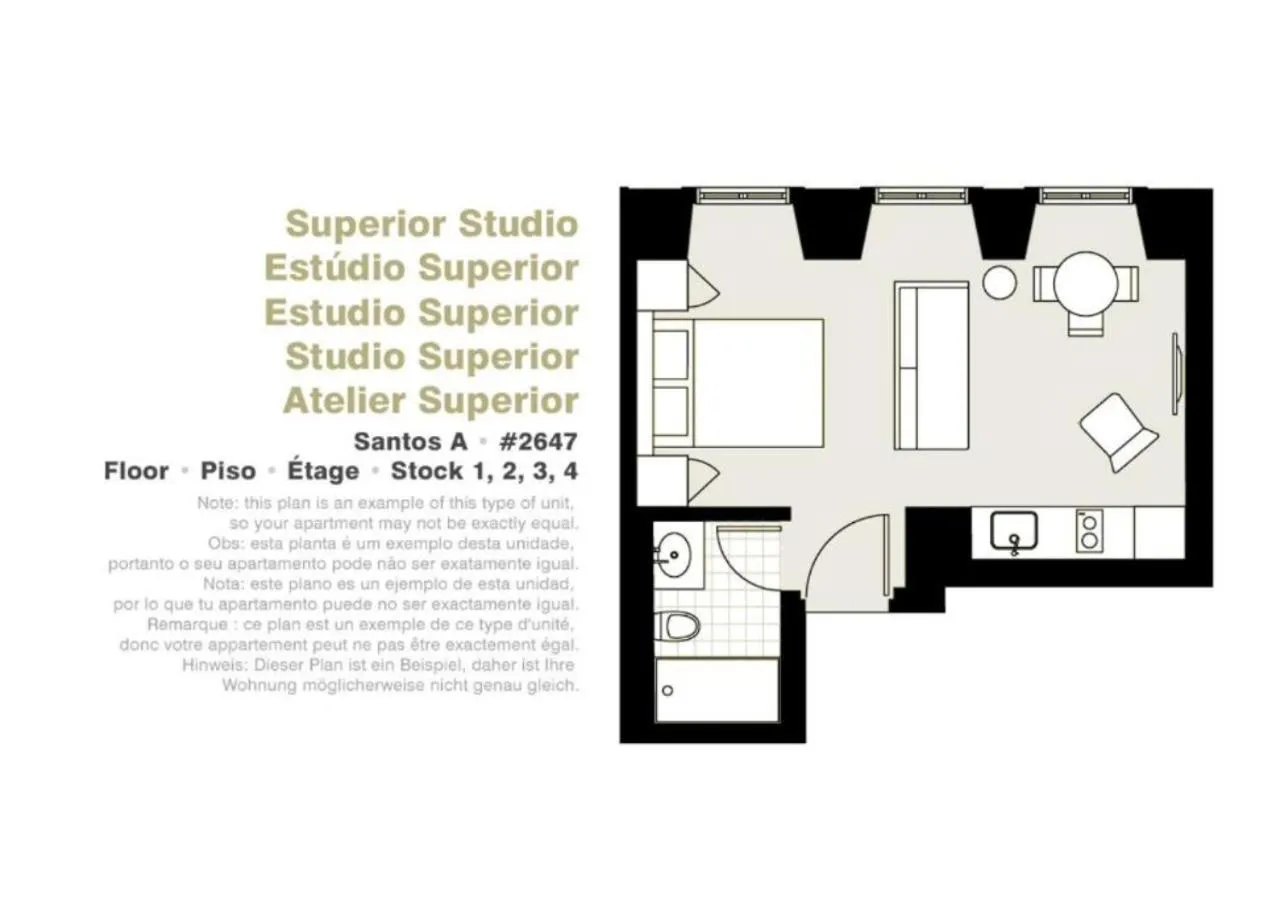 Floor plan in Lisbon Serviced Apartments - Santos
