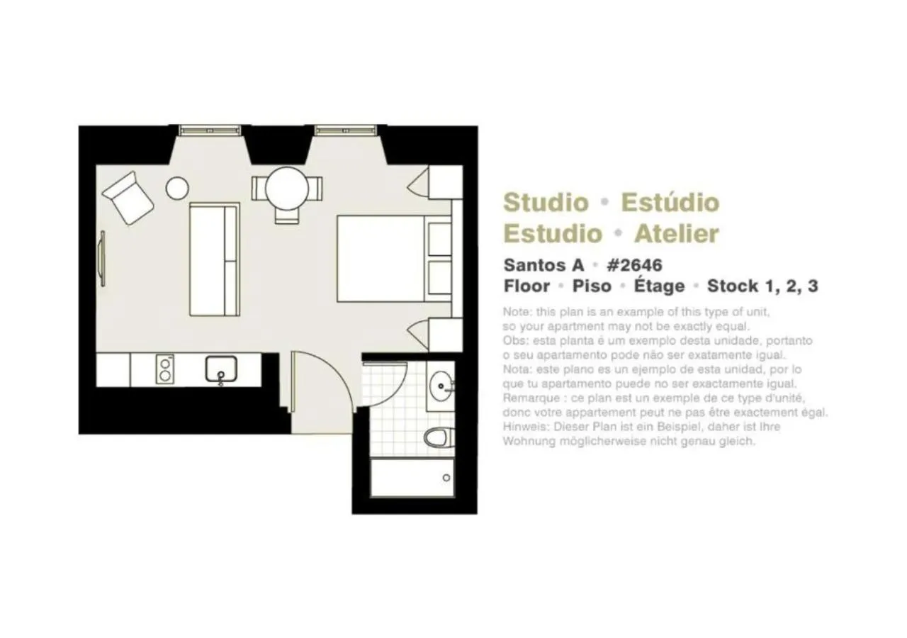 Floor plan in Lisbon Serviced Apartments - Santos