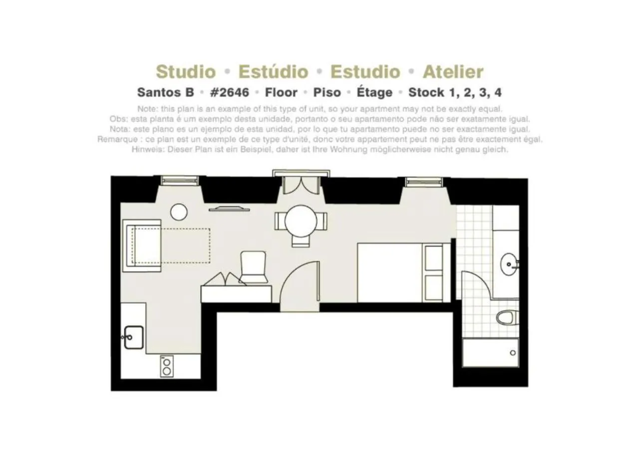 Floor plan in Lisbon Serviced Apartments - Santos