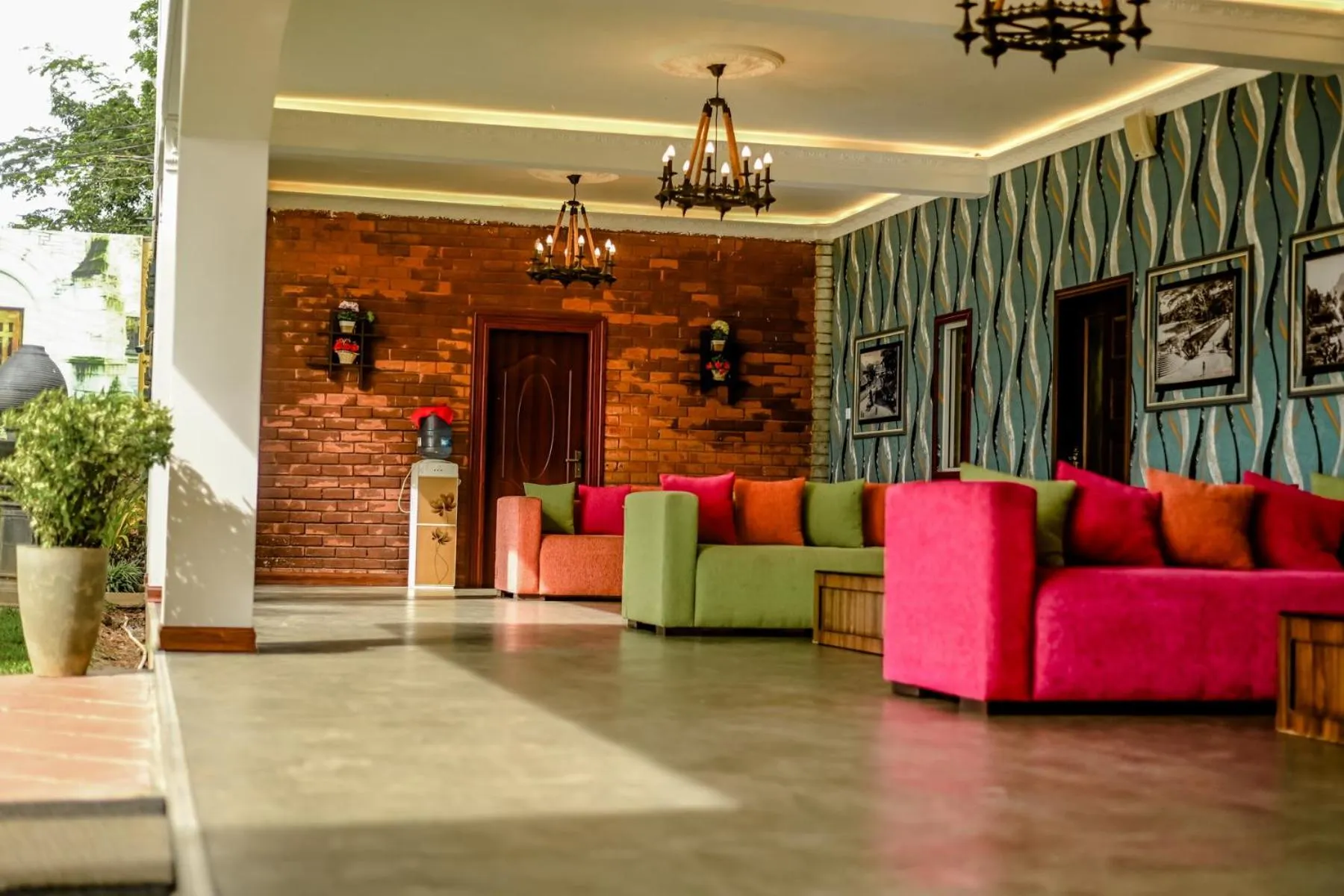 Seating area in Agbo Hotel