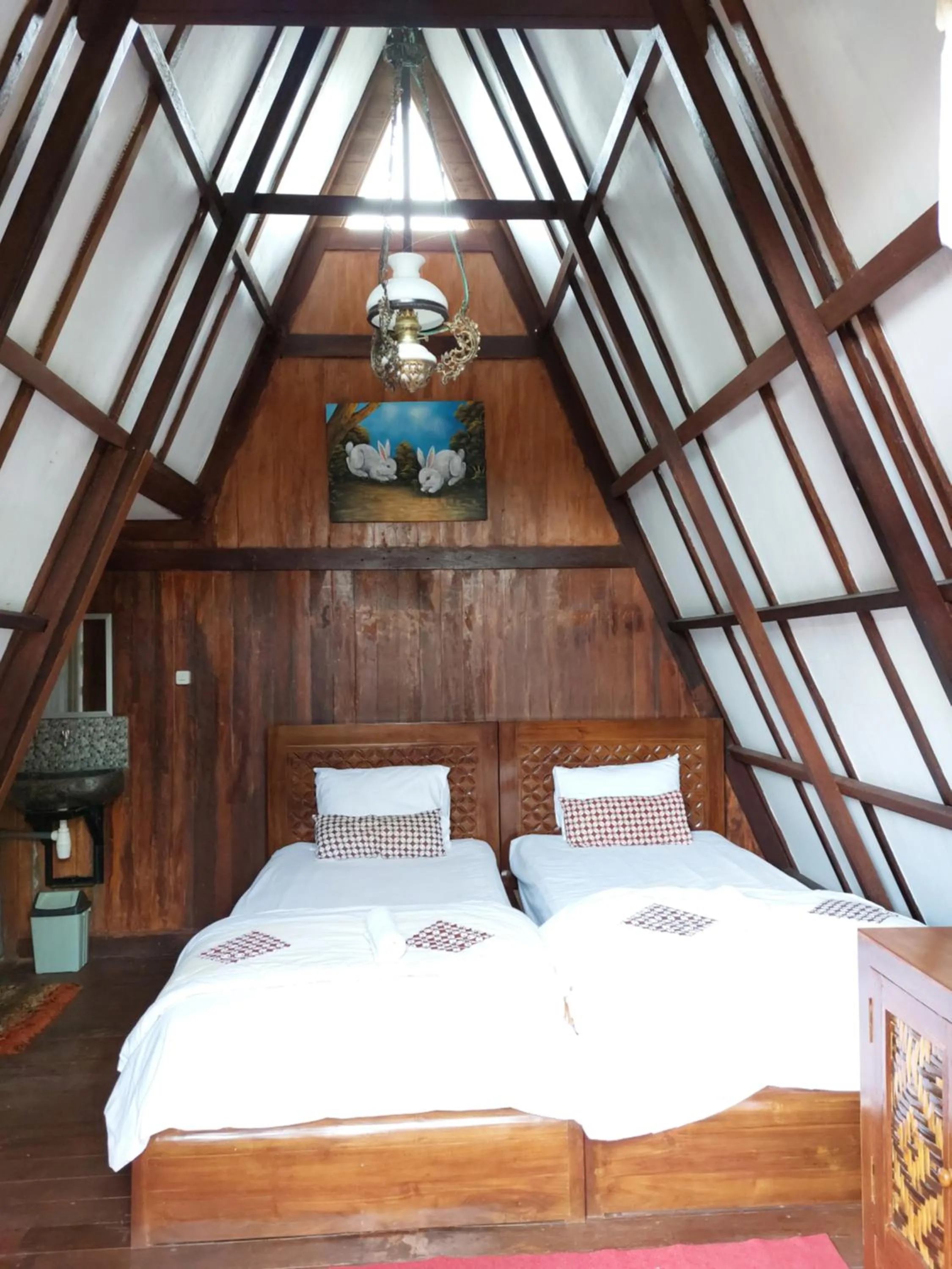 Bed in Bliss family cottage Batu