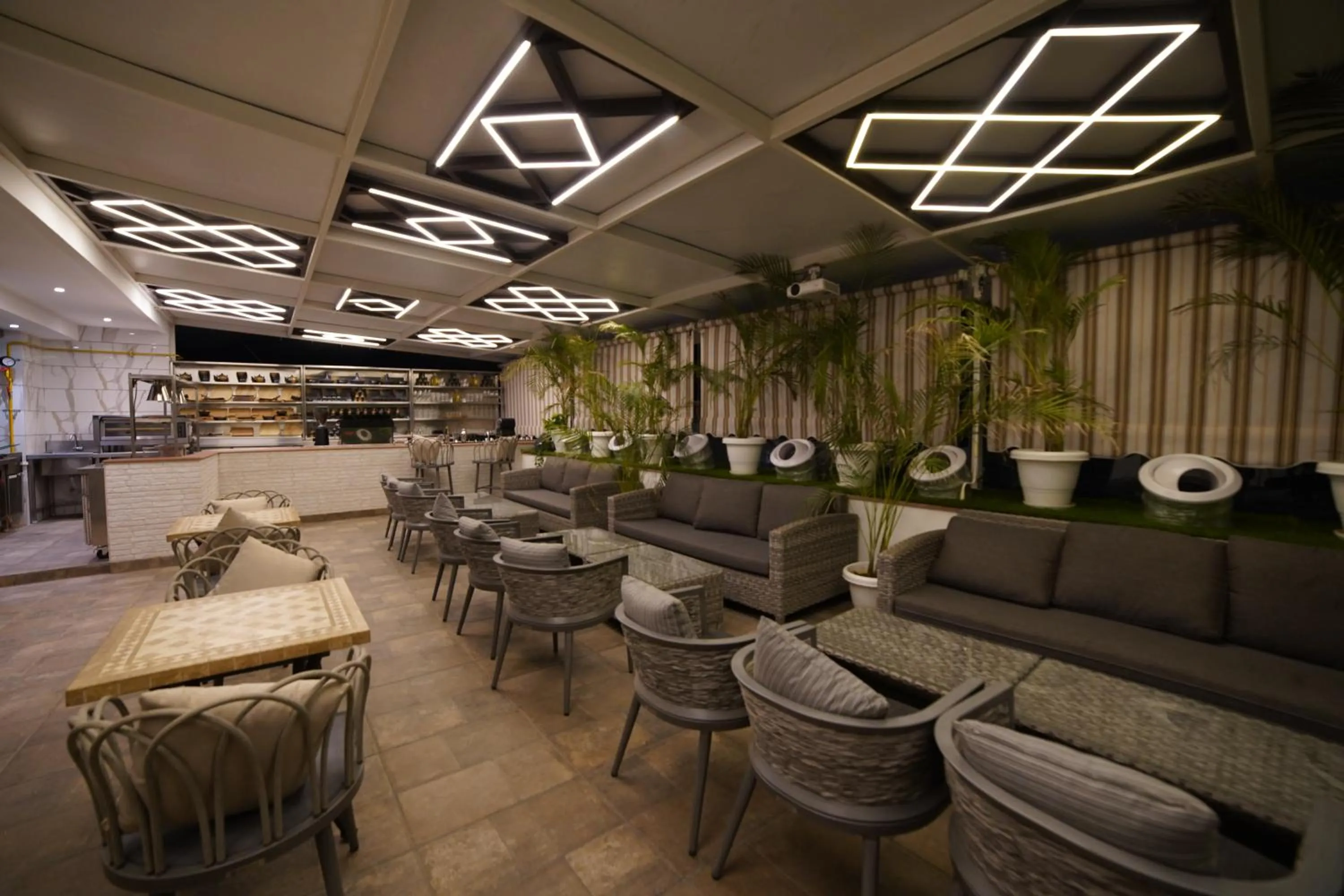 Seating area in Hotel 18 Keys