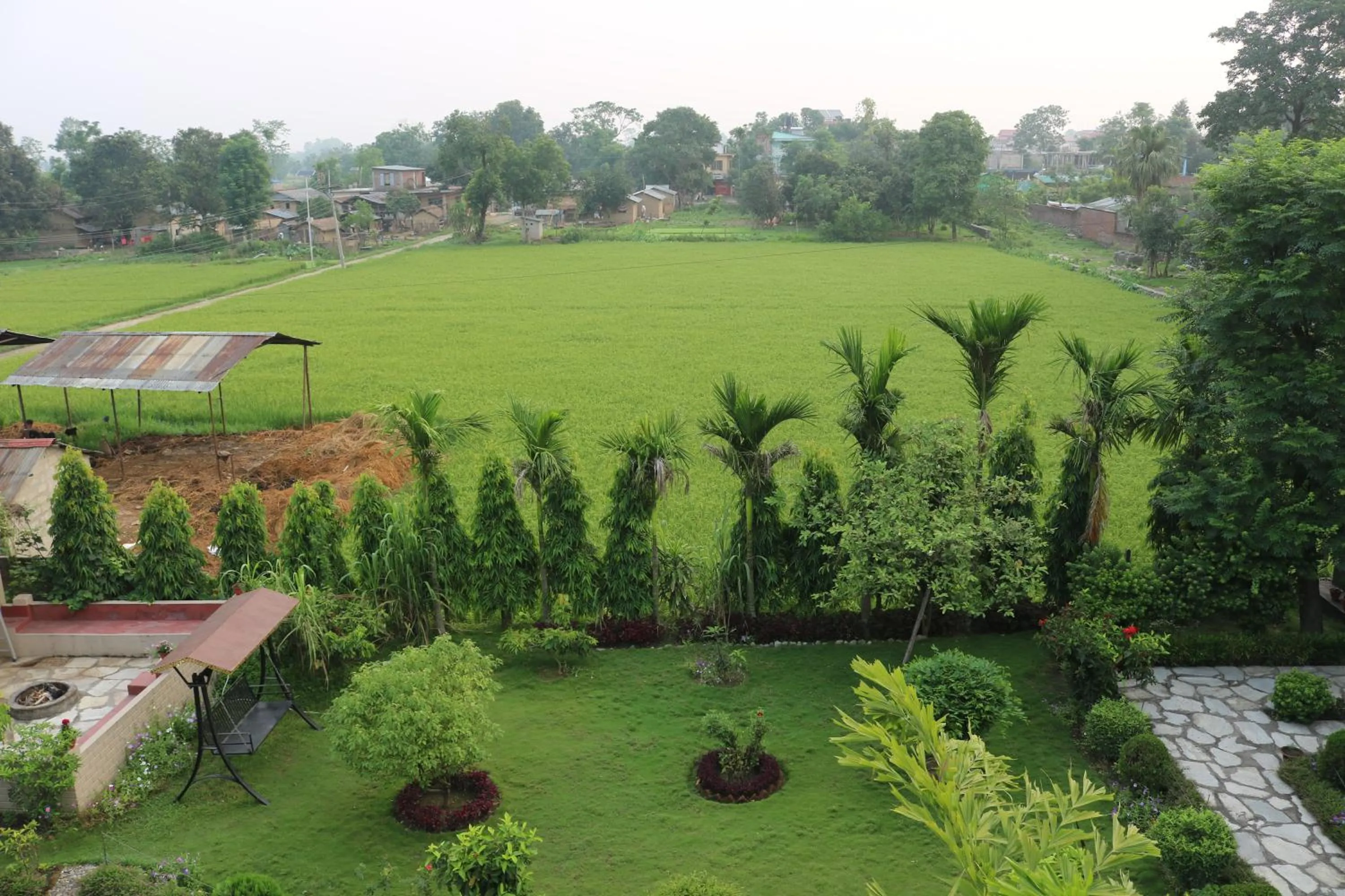 Garden view in Chitwan Village Resort
