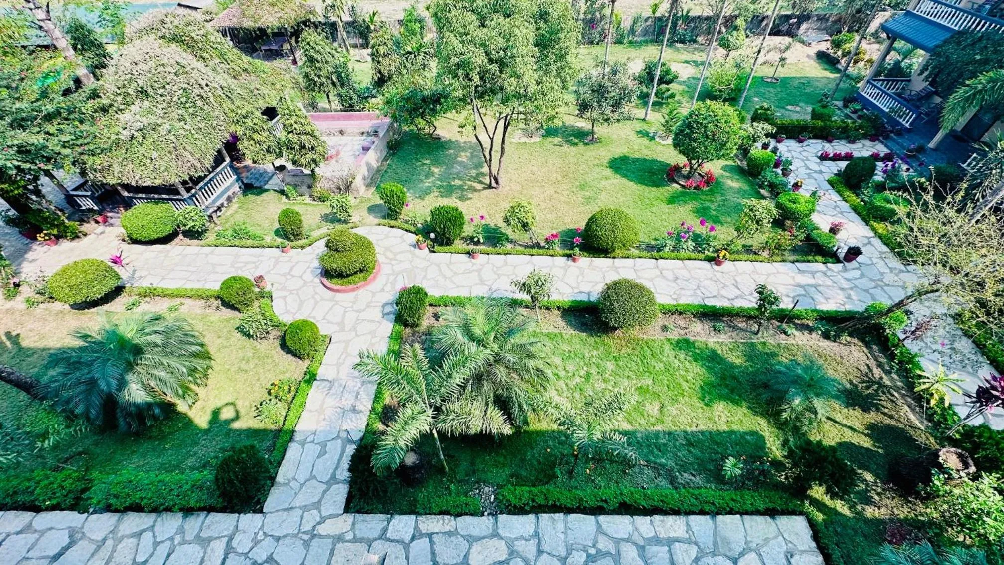 Garden view in Chitwan Village Resort